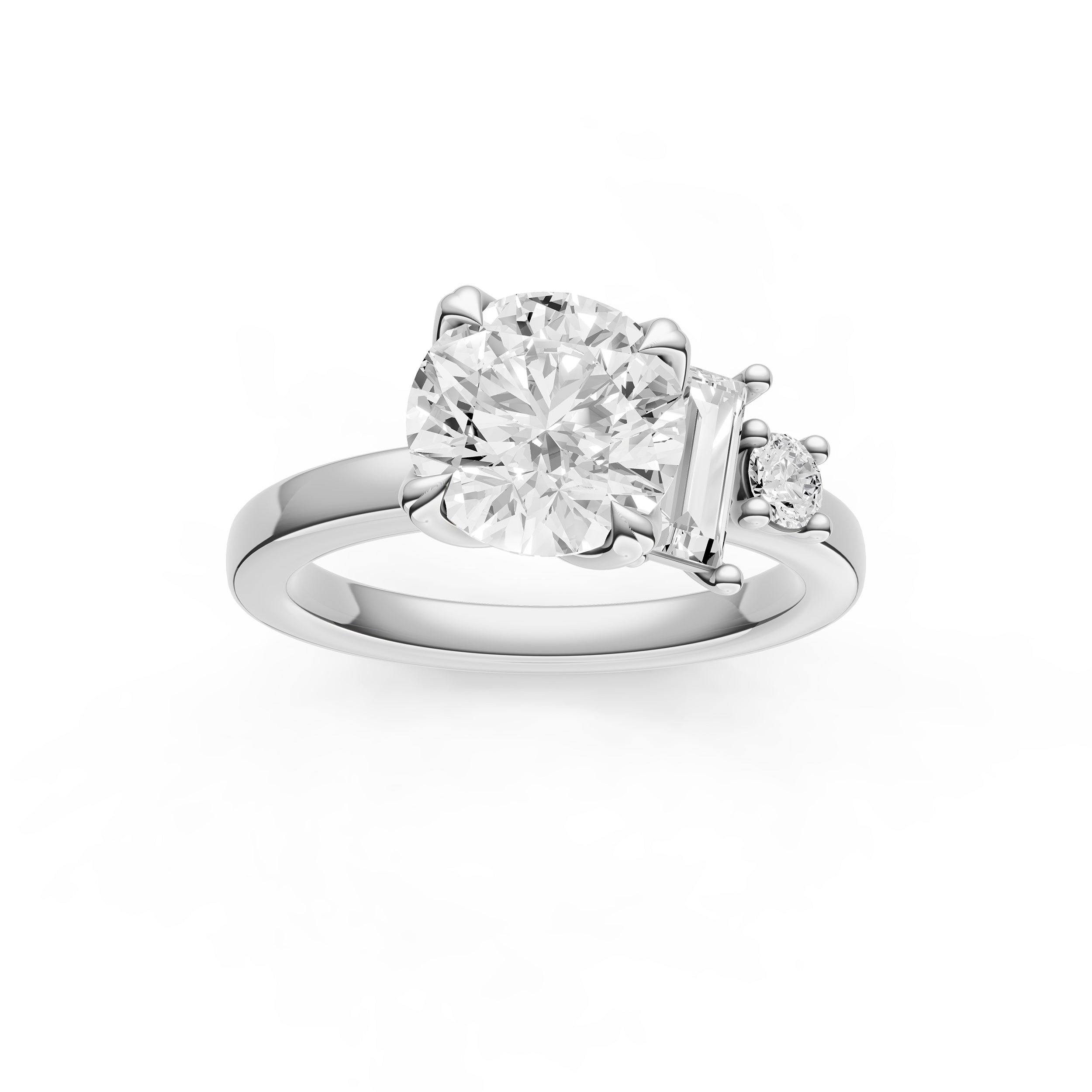 Tilted Asymmetrical Engagement Ring (Round)