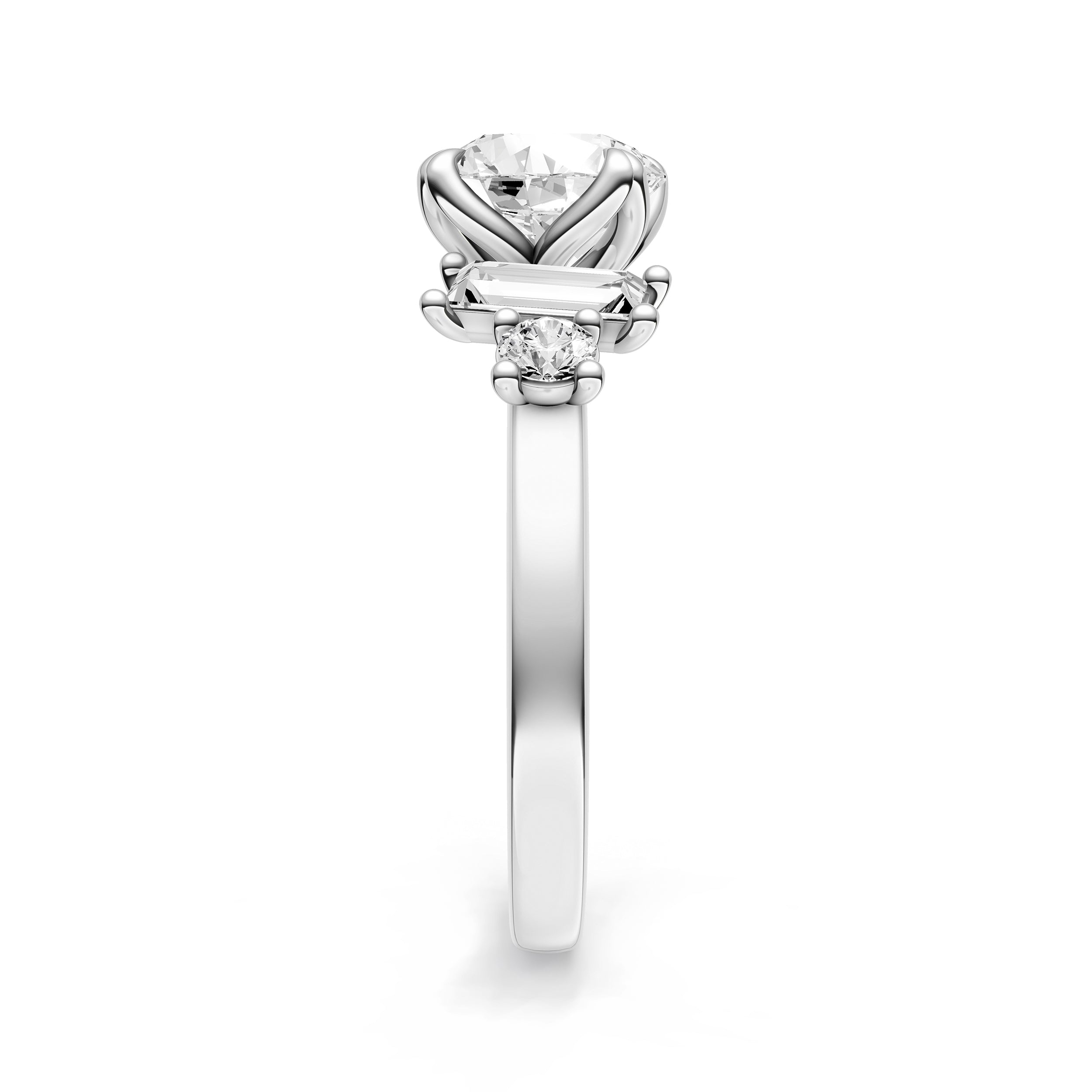 Tilted Asymmetrical Engagement Ring (Round)