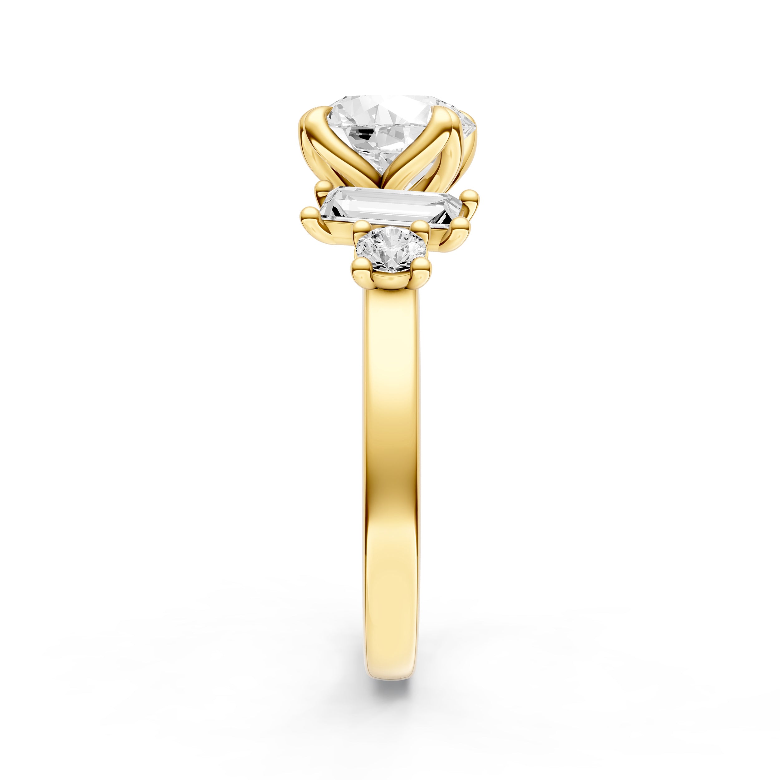 Tilted Asymmetrical Engagement Ring (Round)