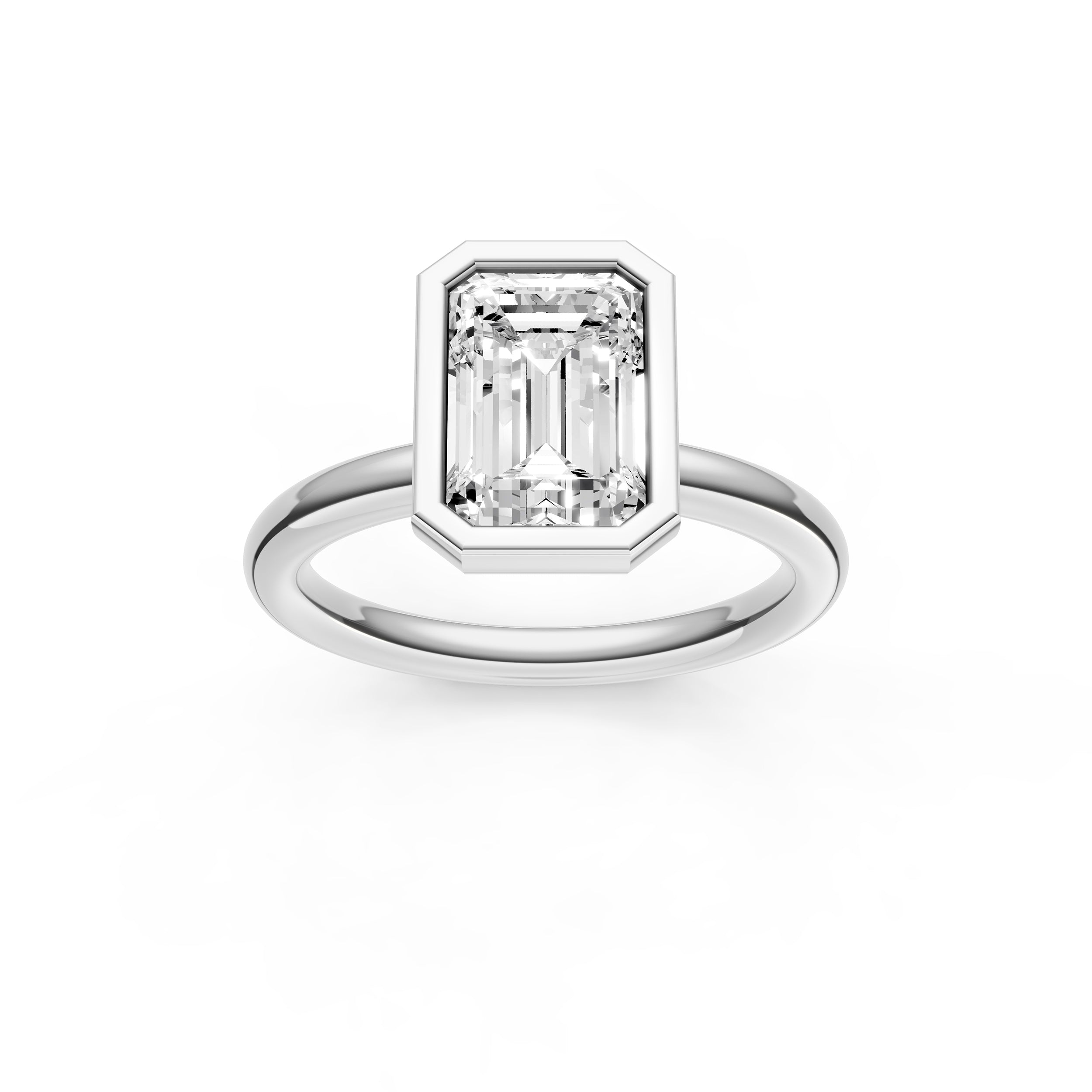 Petal Bezel Engagement Ring (Emerald Cut) Birmingham Jewelry Engagement Ring Birmingham Jewelry 