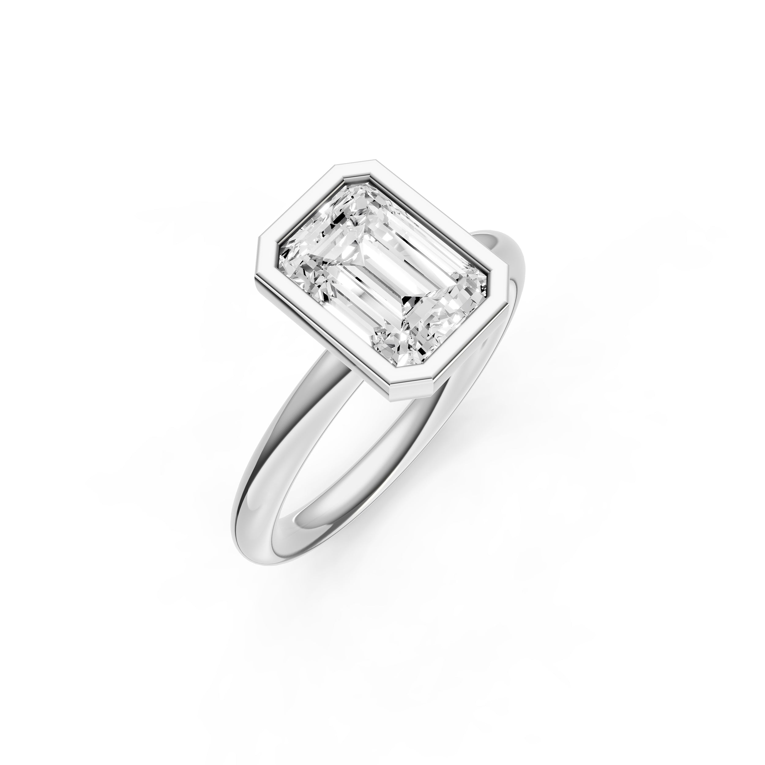 Petal Bezel Engagement Ring (Emerald Cut) Birmingham Jewelry Engagement Ring Birmingham Jewelry 