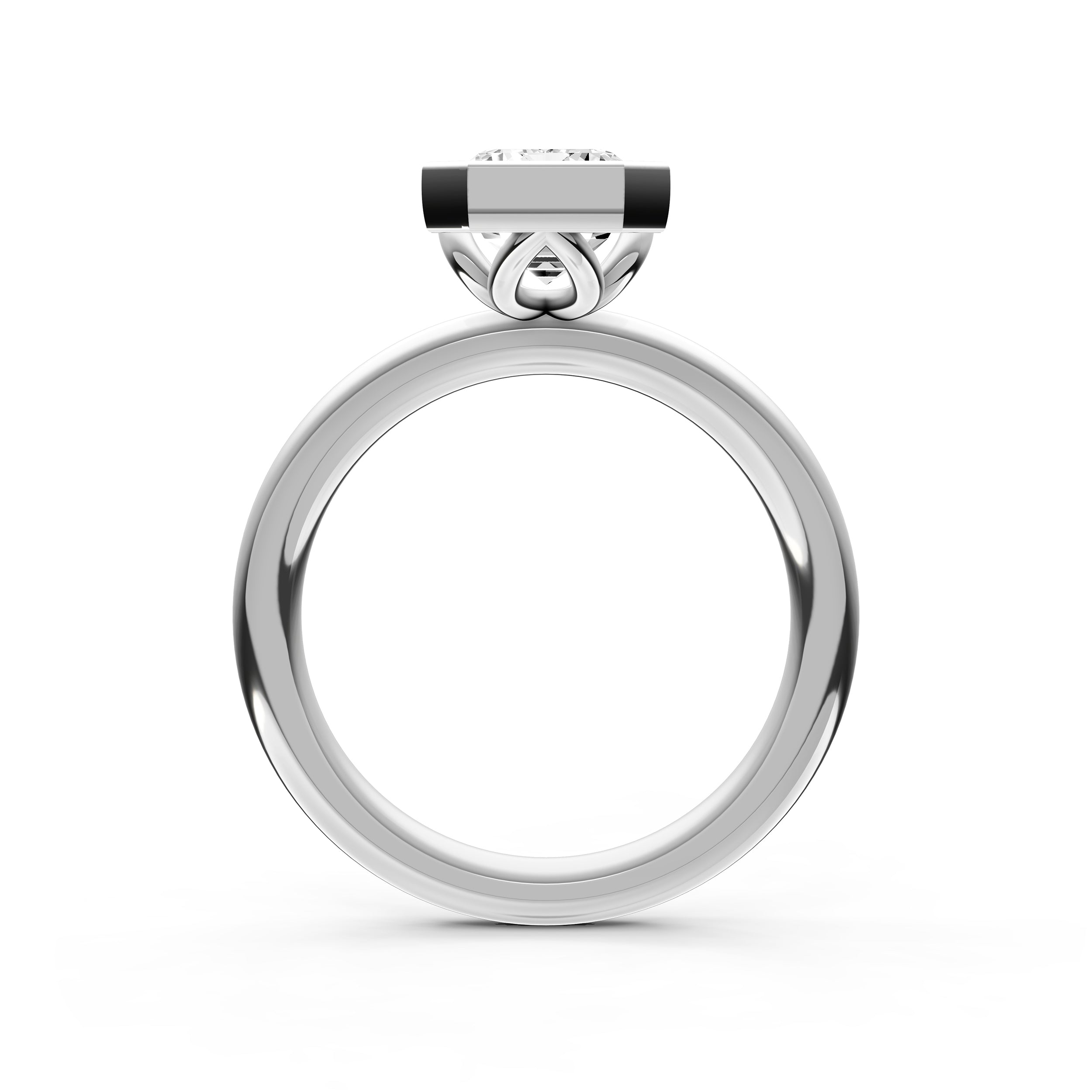 Petal Bezel Engagement Ring (Emerald Cut) Birmingham Jewelry Engagement Ring Birmingham Jewelry 