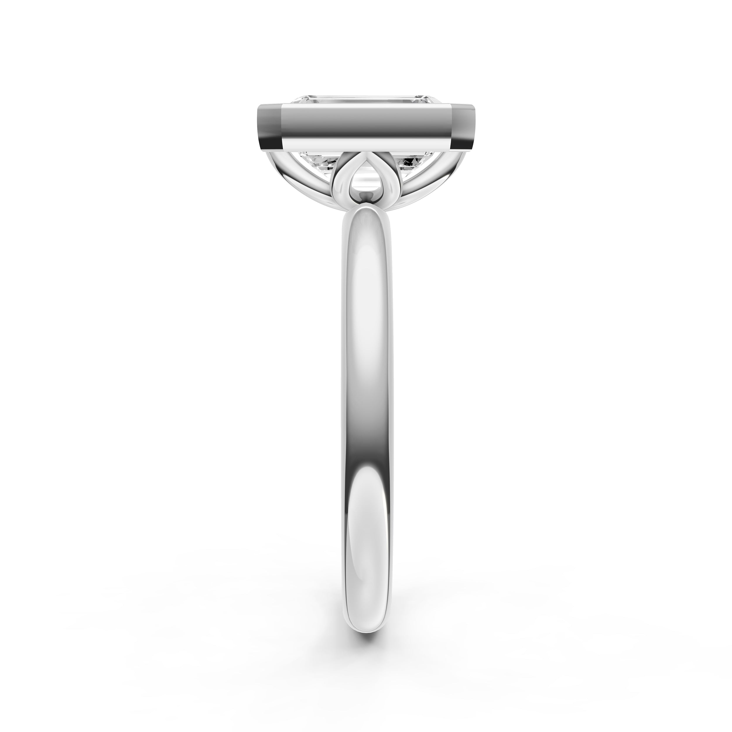 Petal Bezel Engagement Ring (Emerald Cut) Birmingham Jewelry Engagement Ring Birmingham Jewelry 