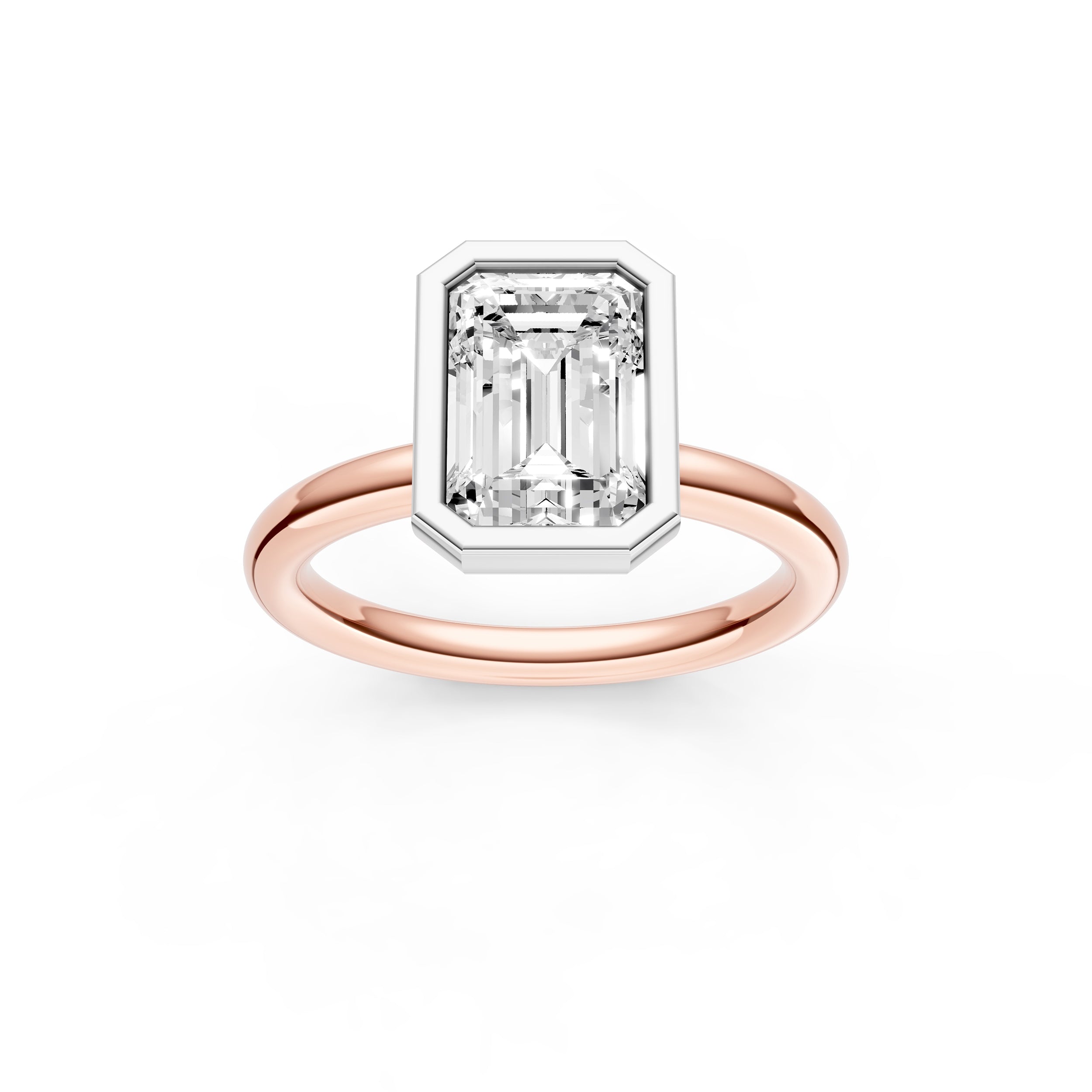 Petal Bezel Engagement Ring (Emerald Cut) Birmingham Jewelry Engagement Ring Birmingham Jewelry 