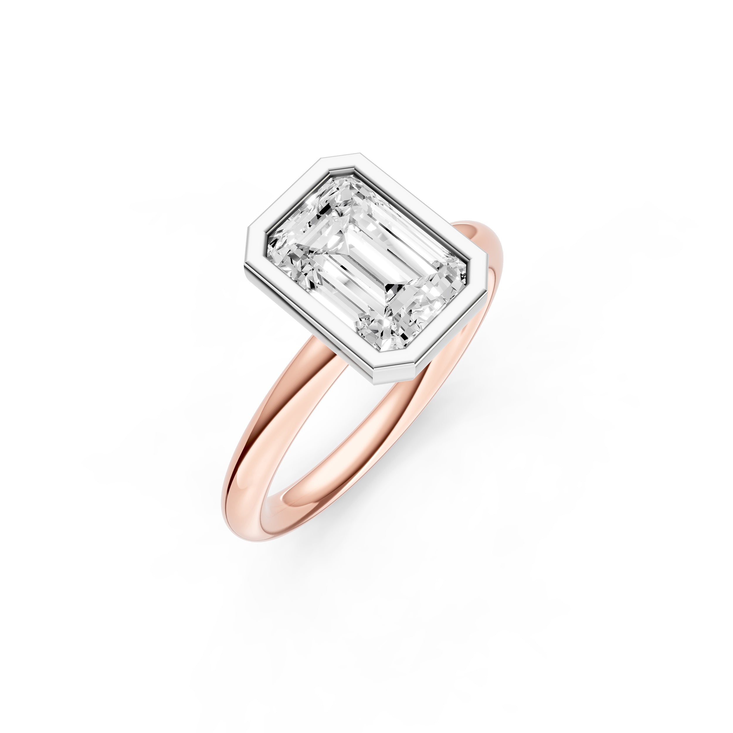 Petal Bezel Engagement Ring (Emerald Cut) Birmingham Jewelry Engagement Ring Birmingham Jewelry 