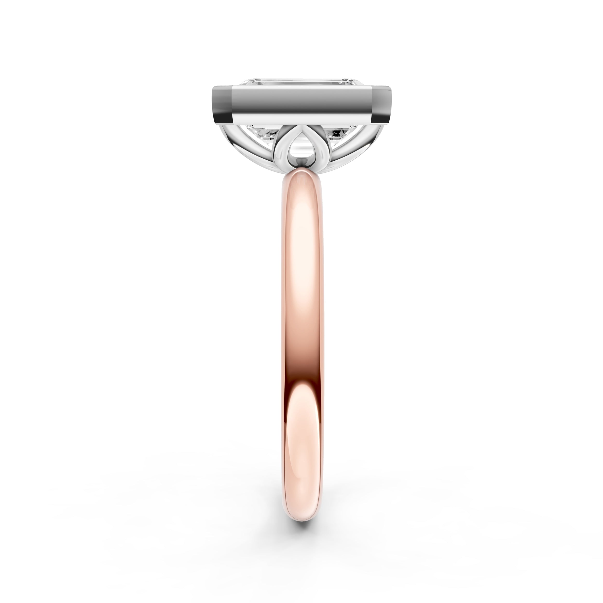 Petal Bezel Engagement Ring (Emerald Cut) Birmingham Jewelry Engagement Ring Birmingham Jewelry 