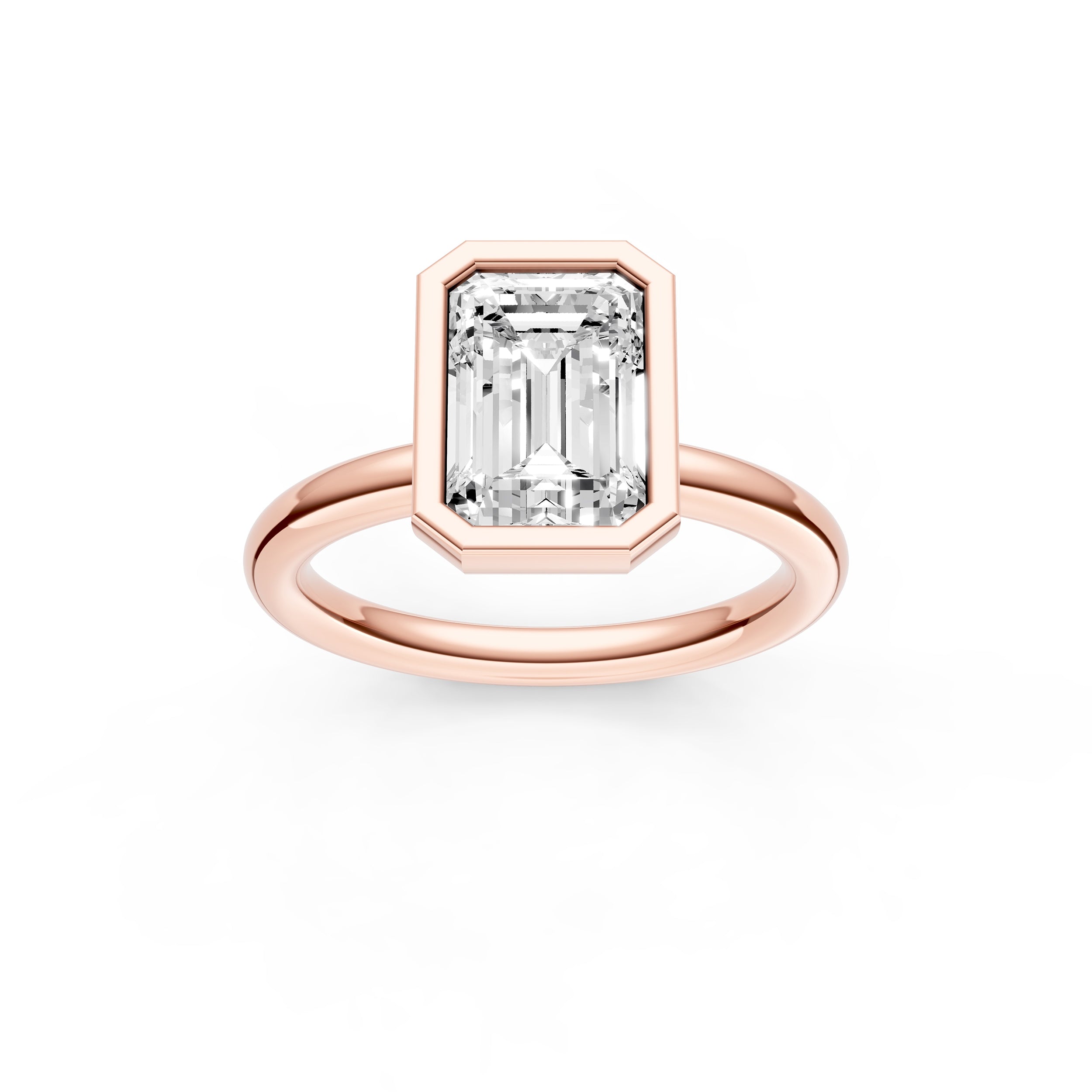 Petal Bezel Engagement Ring (Emerald Cut) Birmingham Jewelry Engagement Ring Birmingham Jewelry 