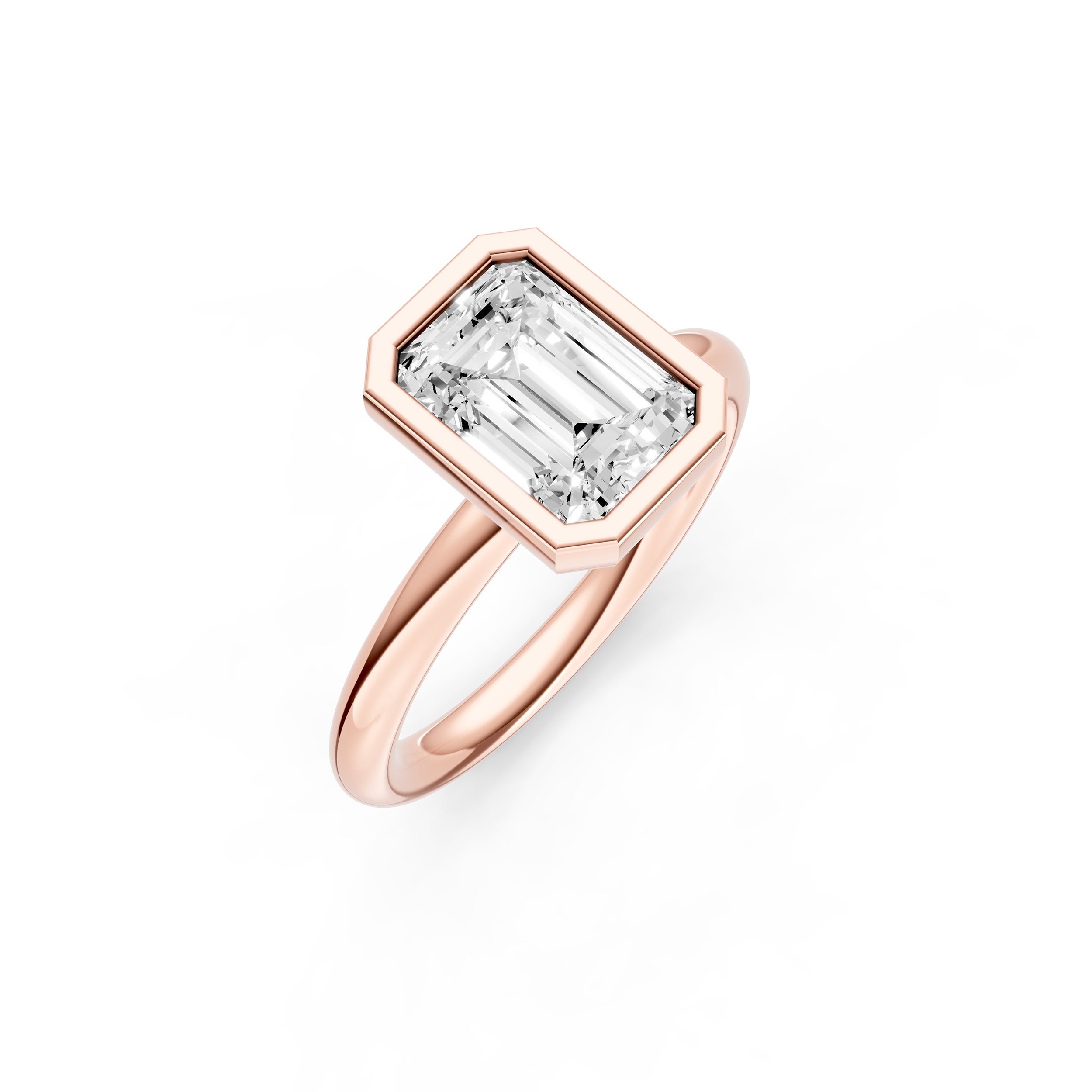 Petal Bezel Engagement Ring (Emerald Cut) Birmingham Jewelry Engagement Ring Birmingham Jewelry 