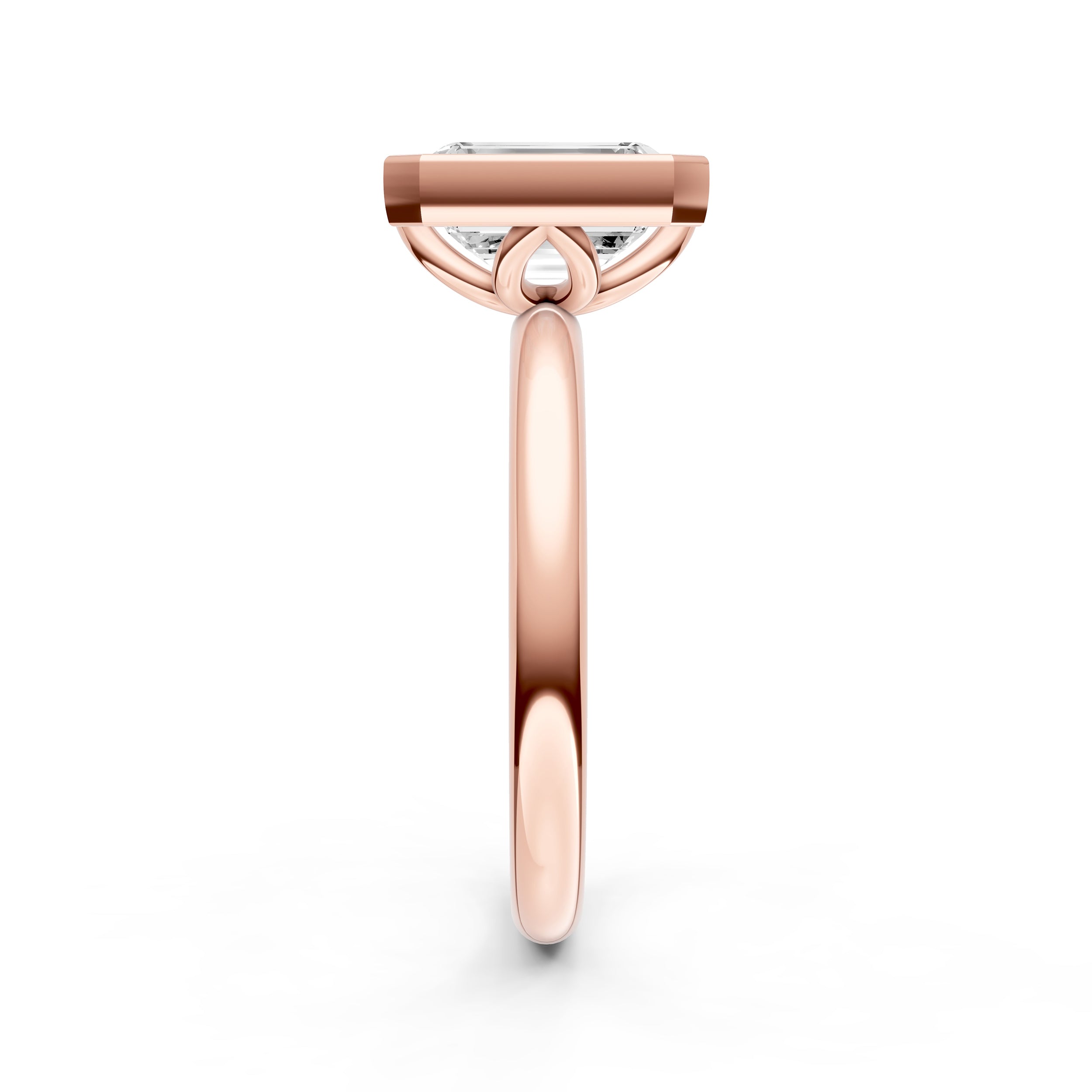 Petal Bezel Engagement Ring (Emerald Cut) Birmingham Jewelry Engagement Ring Birmingham Jewelry 