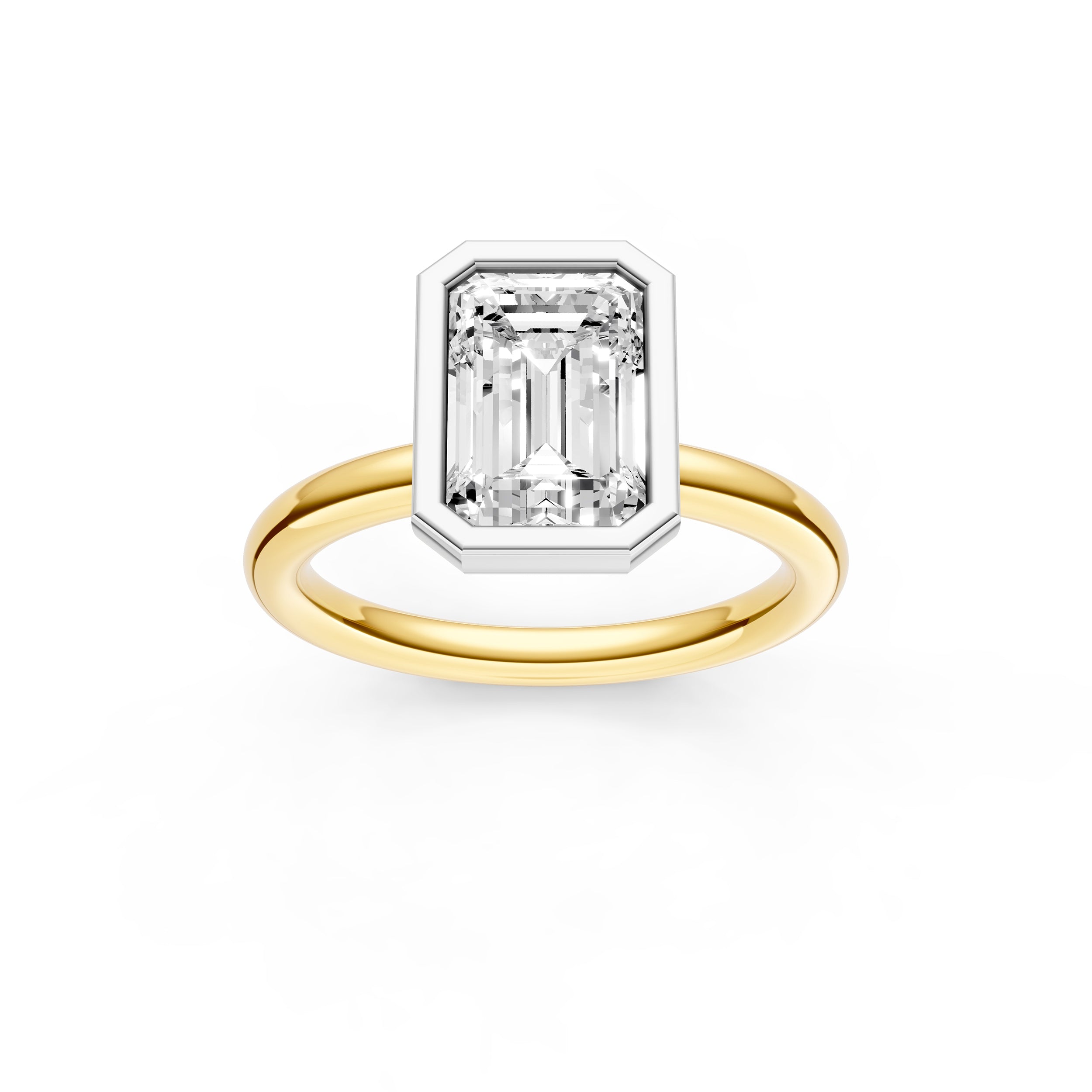 Petal Bezel Engagement Ring (Emerald Cut) Birmingham Jewelry Engagement Ring Birmingham Jewelry 