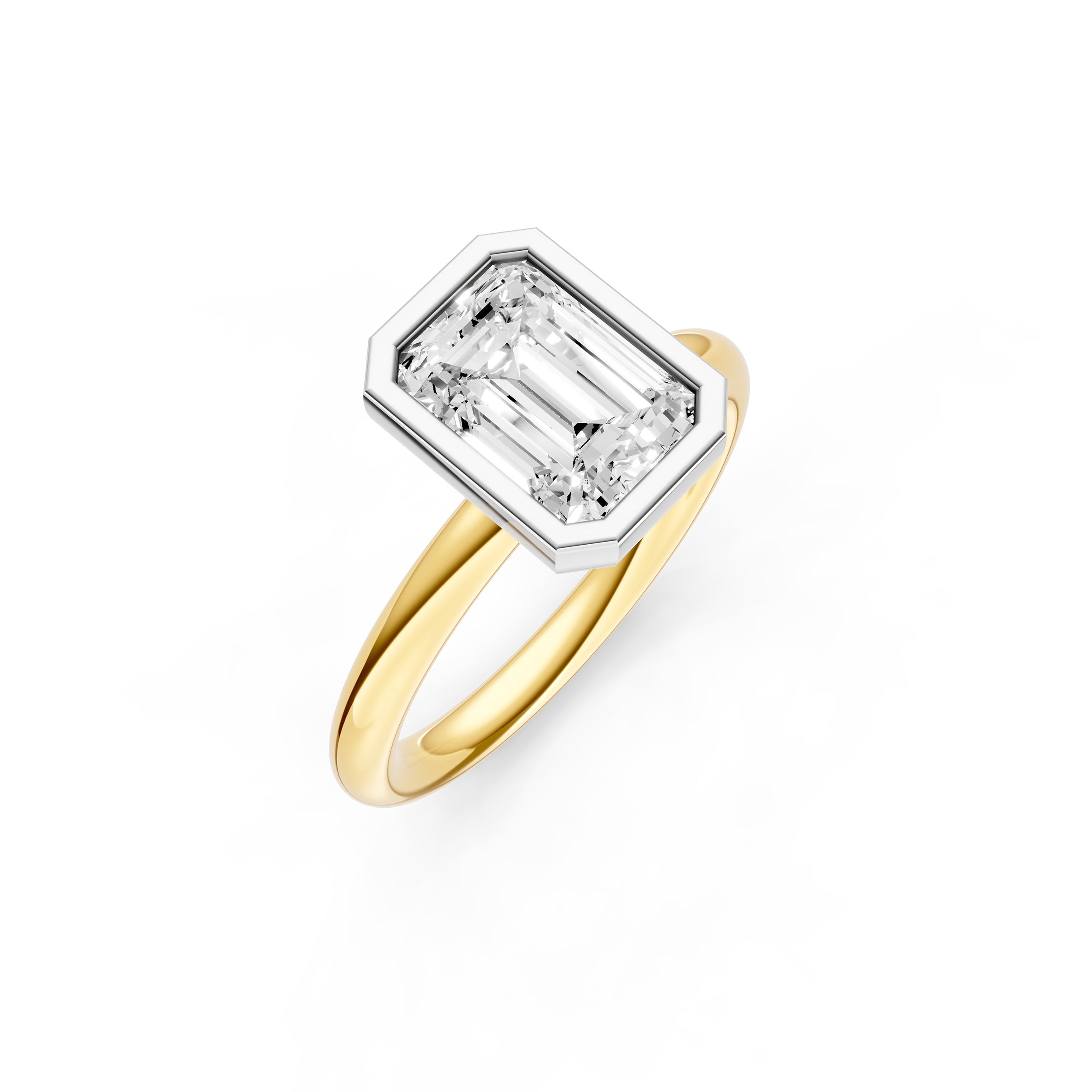 Petal Bezel Engagement Ring (Emerald Cut) Birmingham Jewelry Engagement Ring Birmingham Jewelry 
