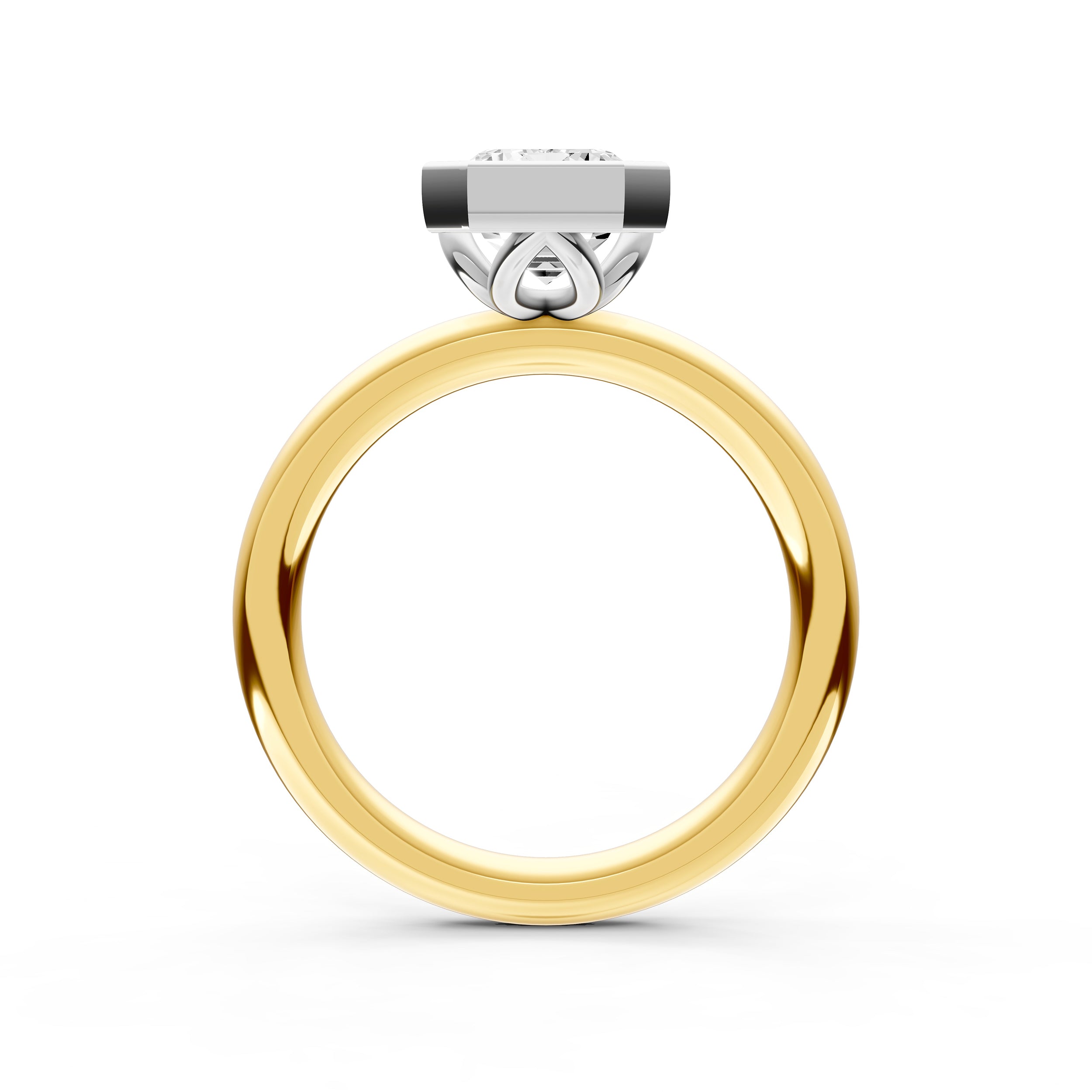 Petal Bezel Engagement Ring (Emerald Cut) Birmingham Jewelry Engagement Ring Birmingham Jewelry 