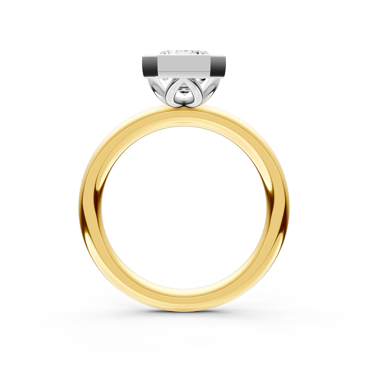 Petal Bezel Engagement Ring (Emerald Cut) Birmingham Jewelry Engagement Ring Birmingham Jewelry 