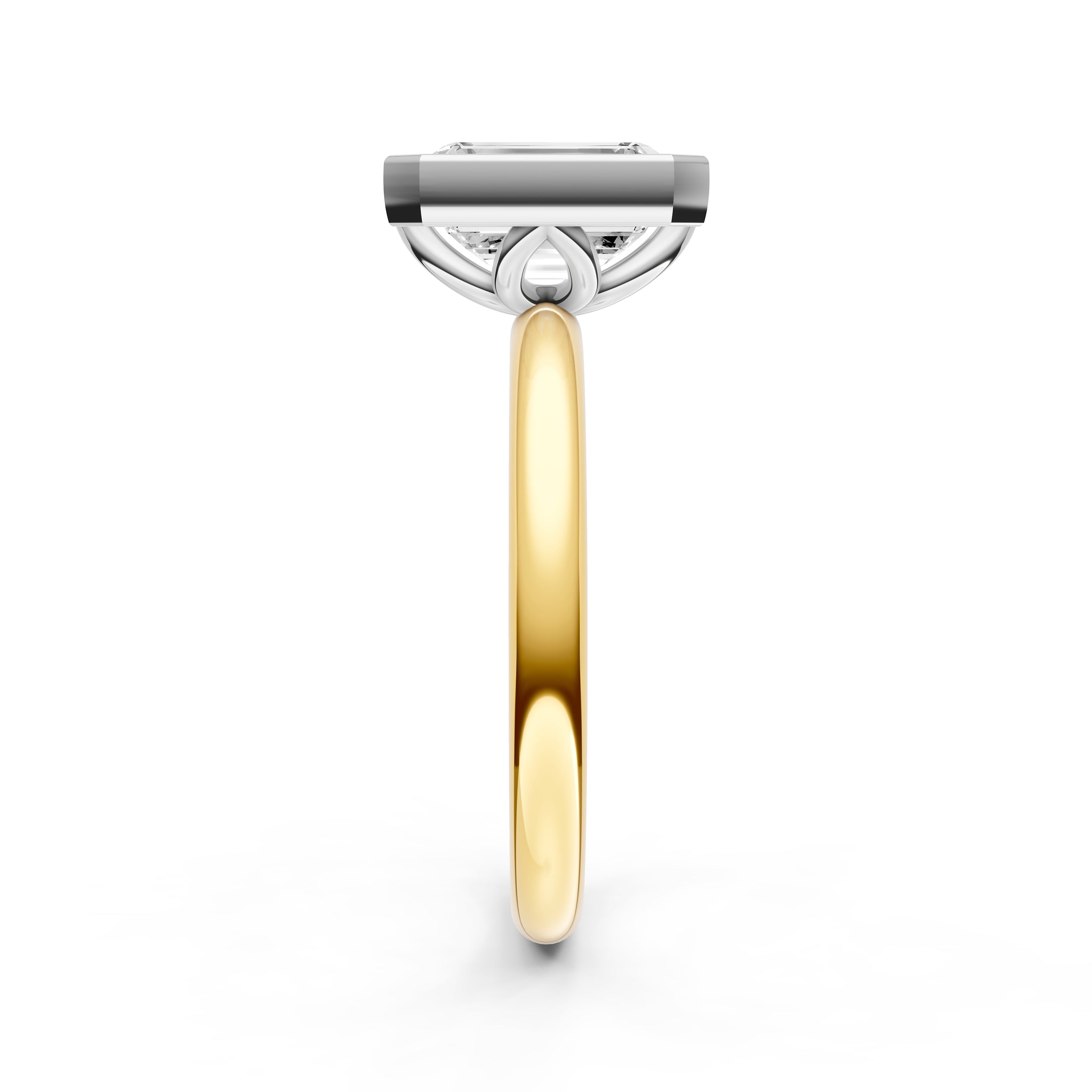 Petal Bezel Engagement Ring (Emerald Cut) Birmingham Jewelry Engagement Ring Birmingham Jewelry 