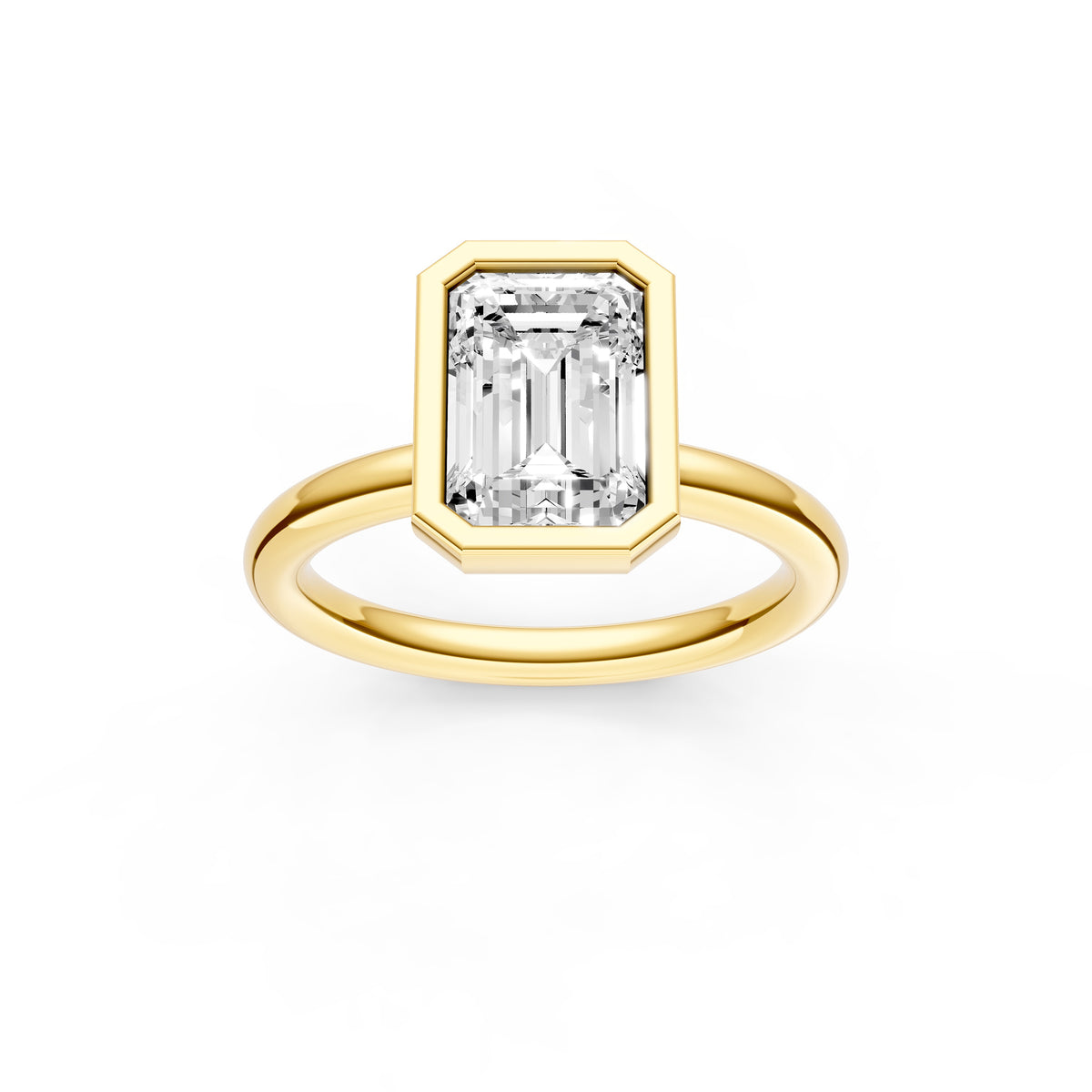 Petal Bezel Engagement Ring (Emerald Cut) Birmingham Jewelry Engagement Ring Birmingham Jewelry 