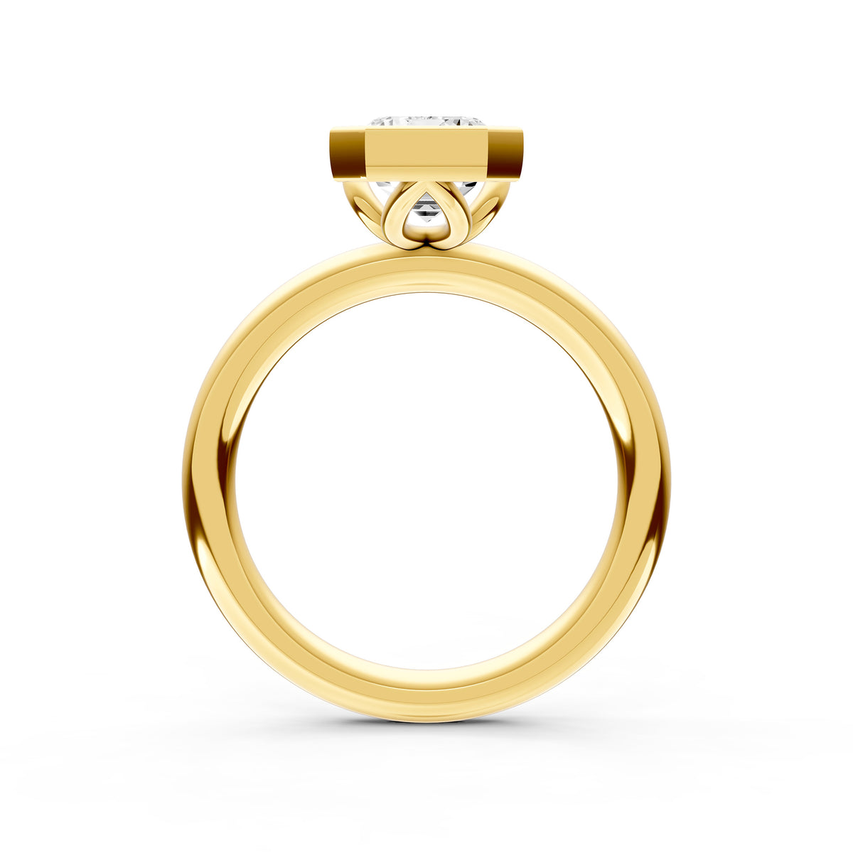 Petal Bezel Engagement Ring (Emerald Cut) Birmingham Jewelry Engagement Ring Birmingham Jewelry 