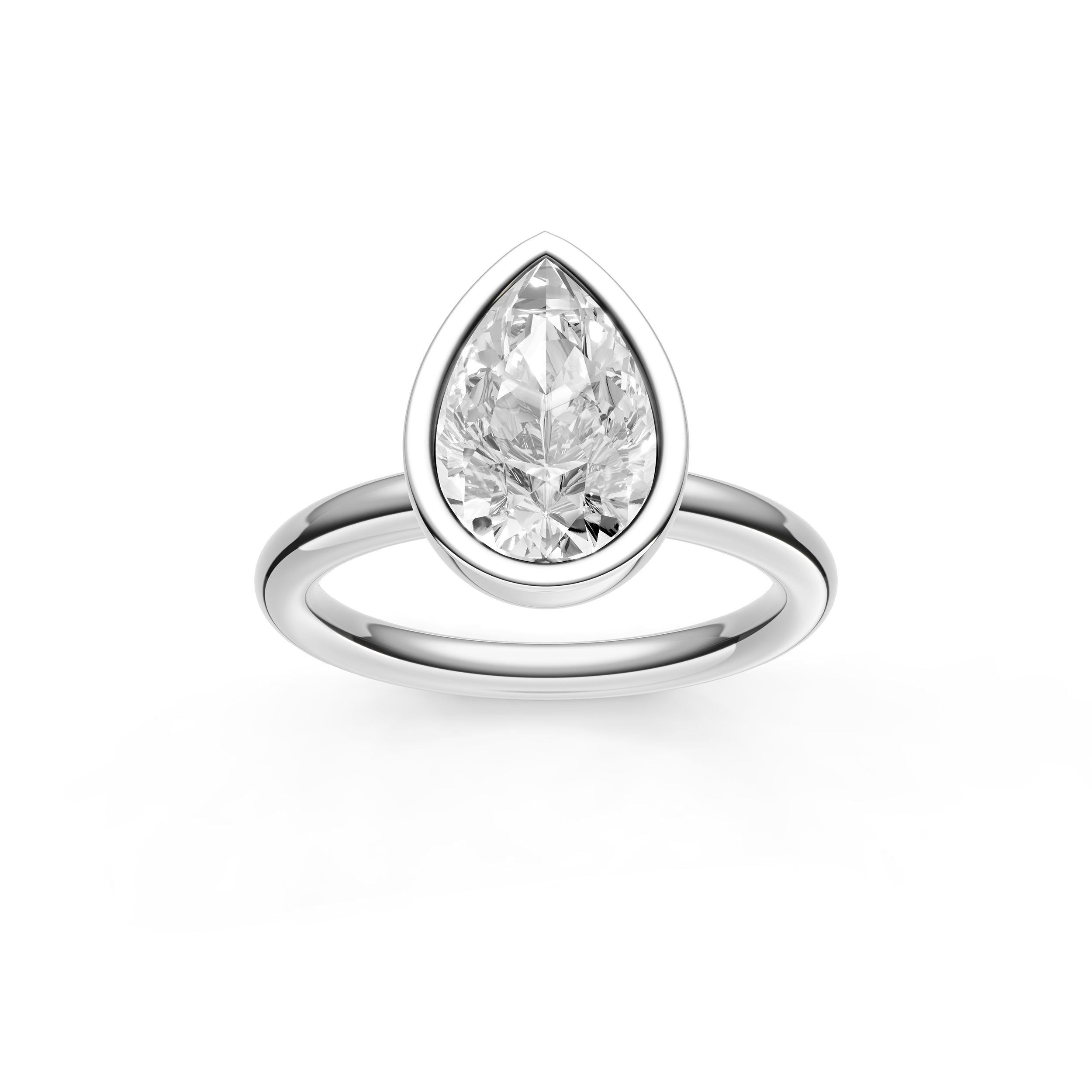 Petal Bezel Engagement Ring (Pear Shape) Birmingham Jewelry Engagement Ring Birmingham Jewelry 