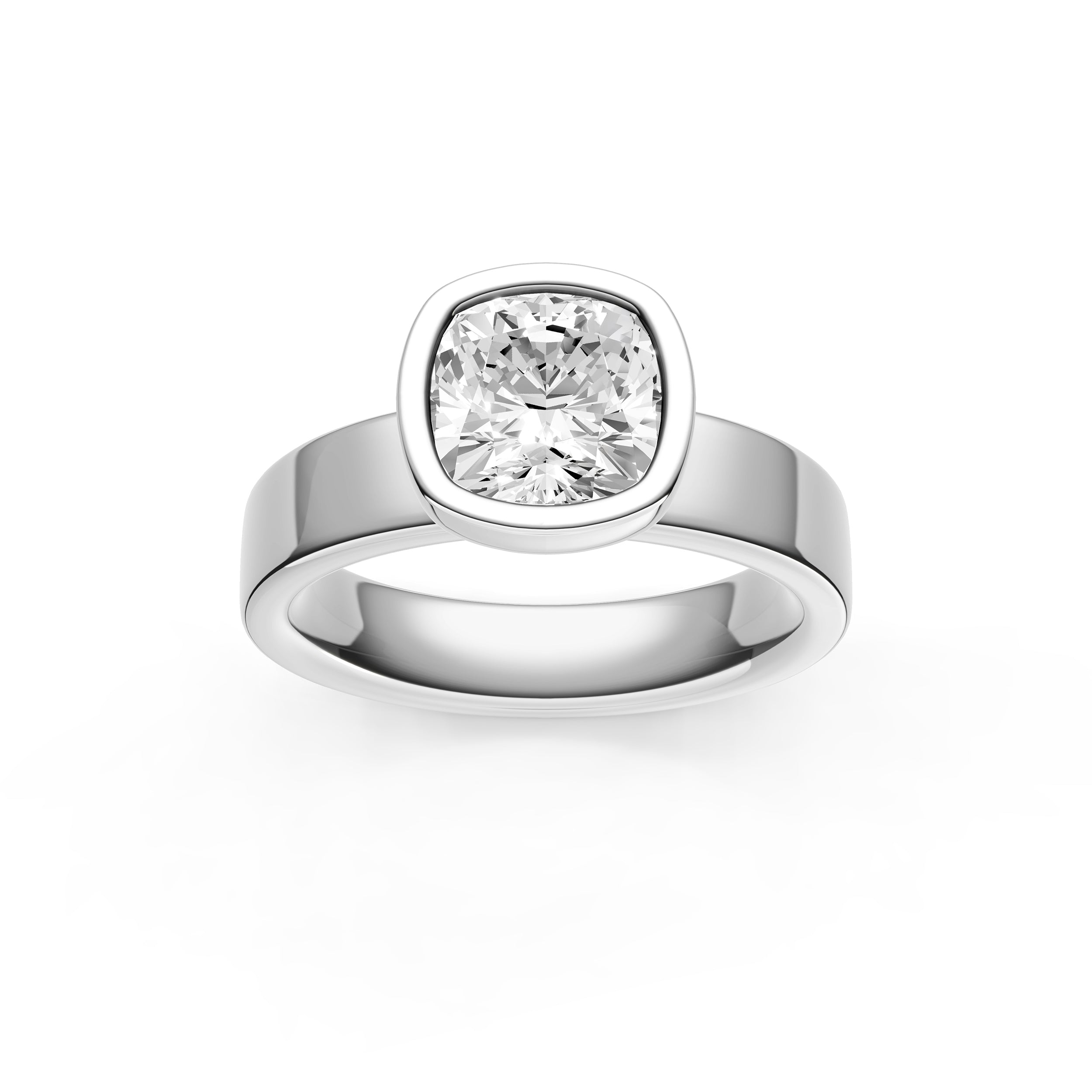 Petal Bezel Wide Engagement Ring (Cushion) Birmingham Jewelry Engagement Ring Birmingham Jewelry 