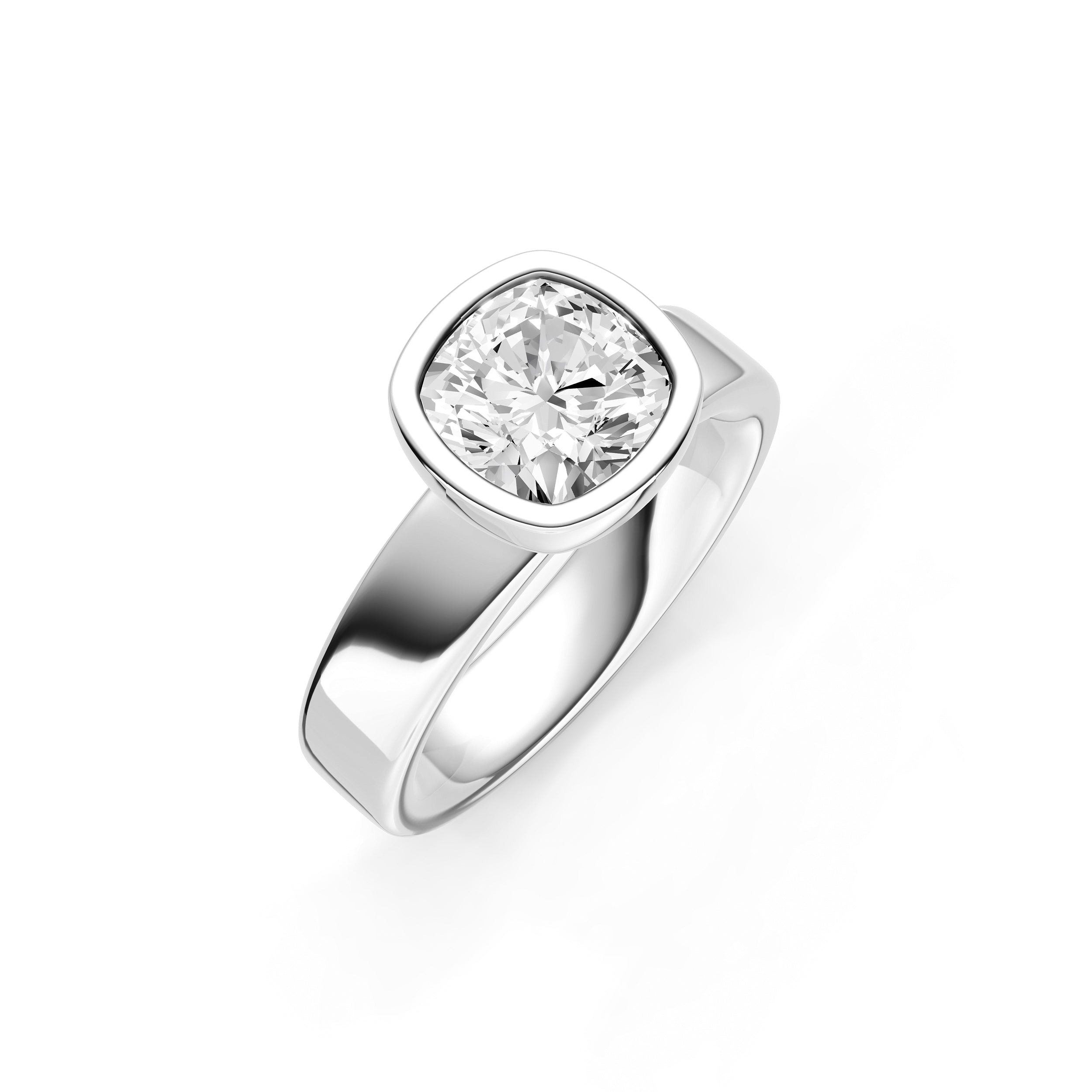 Petal Bezel Wide Engagement Ring (Cushion) Birmingham Jewelry Engagement Ring Birmingham Jewelry 