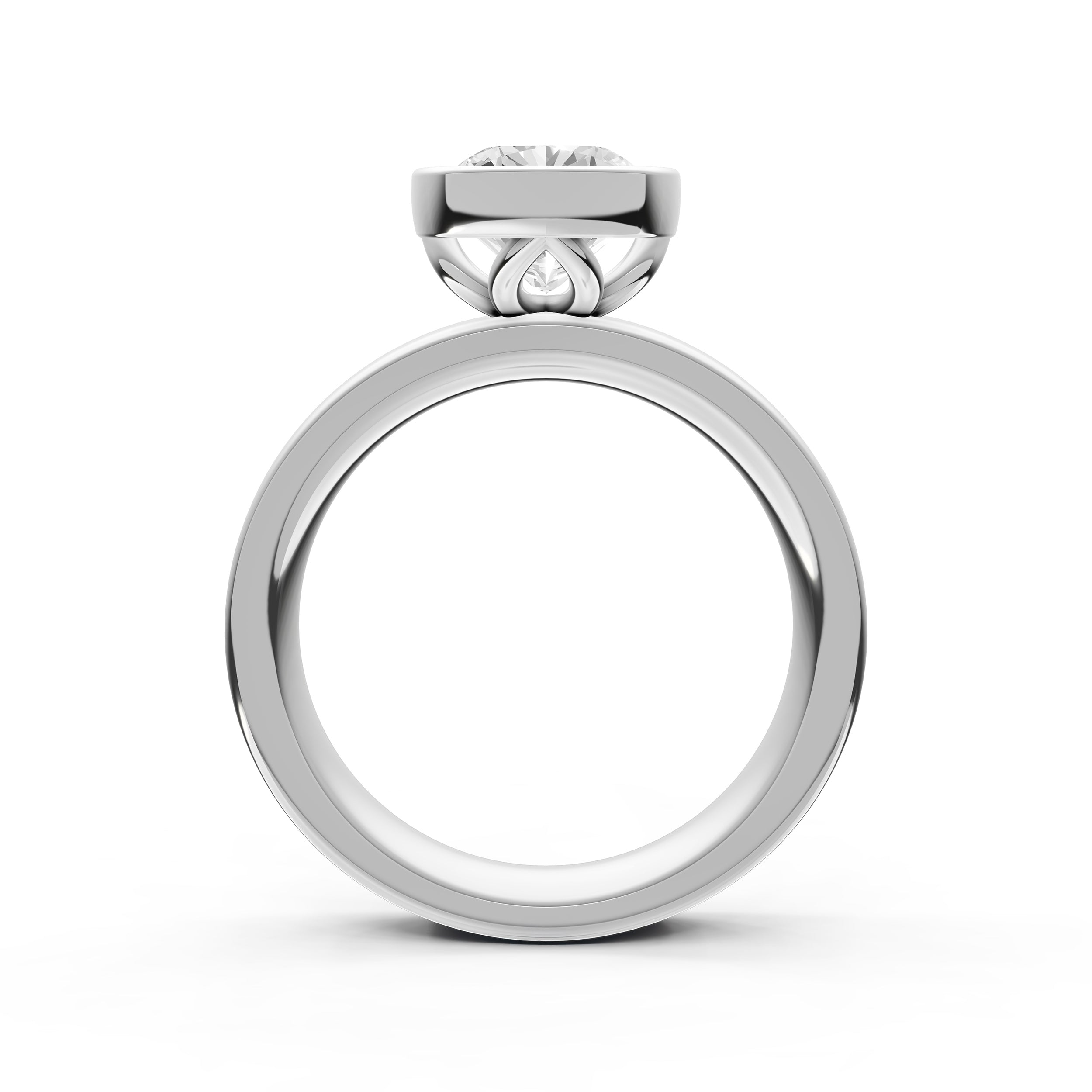 Petal Bezel Wide Engagement Ring (Cushion) Birmingham Jewelry Engagement Ring Birmingham Jewelry 