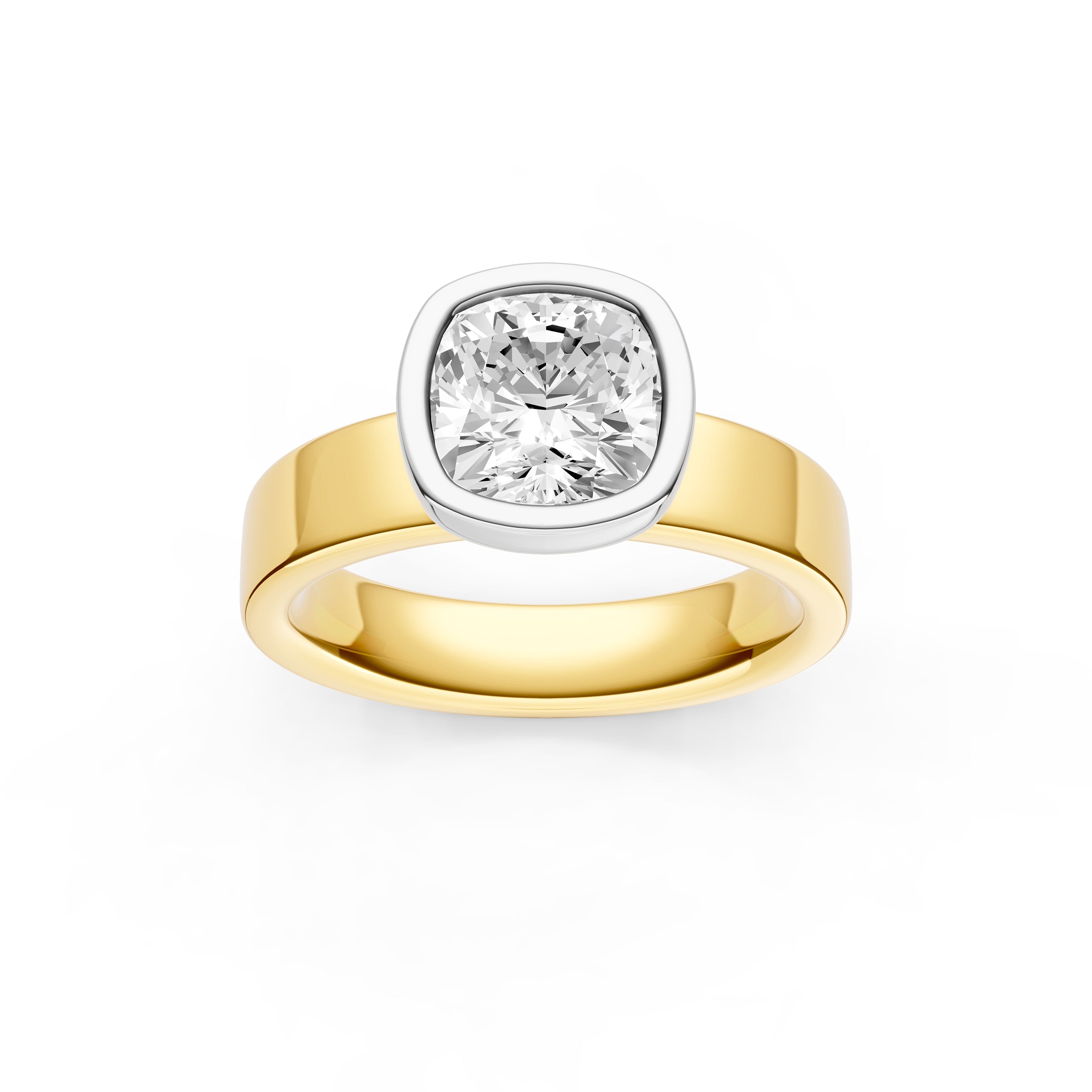 Petal Bezel Wide Engagement Ring (Cushion) Birmingham Jewelry Engagement Ring Birmingham Jewelry 