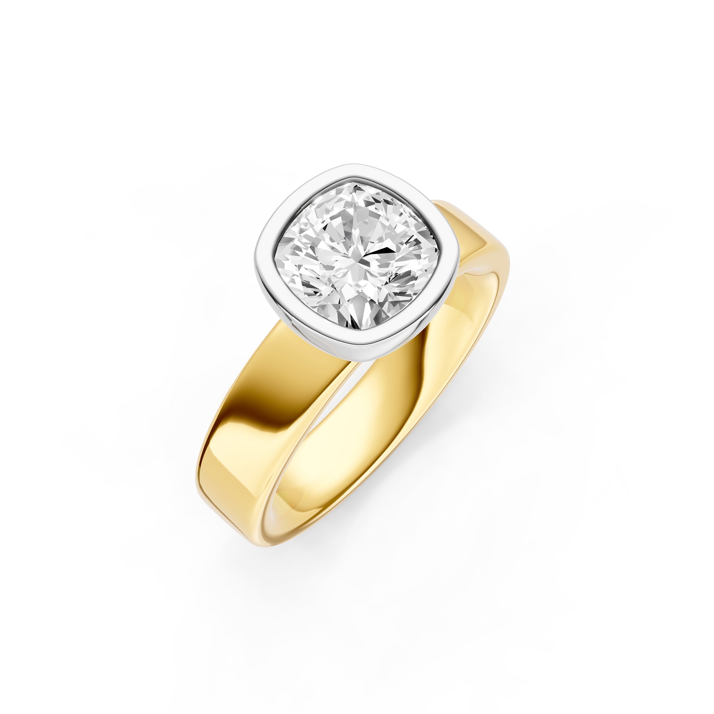 Petal Bezel Wide Engagement Ring (Cushion) Birmingham Jewelry Engagement Ring Birmingham Jewelry 