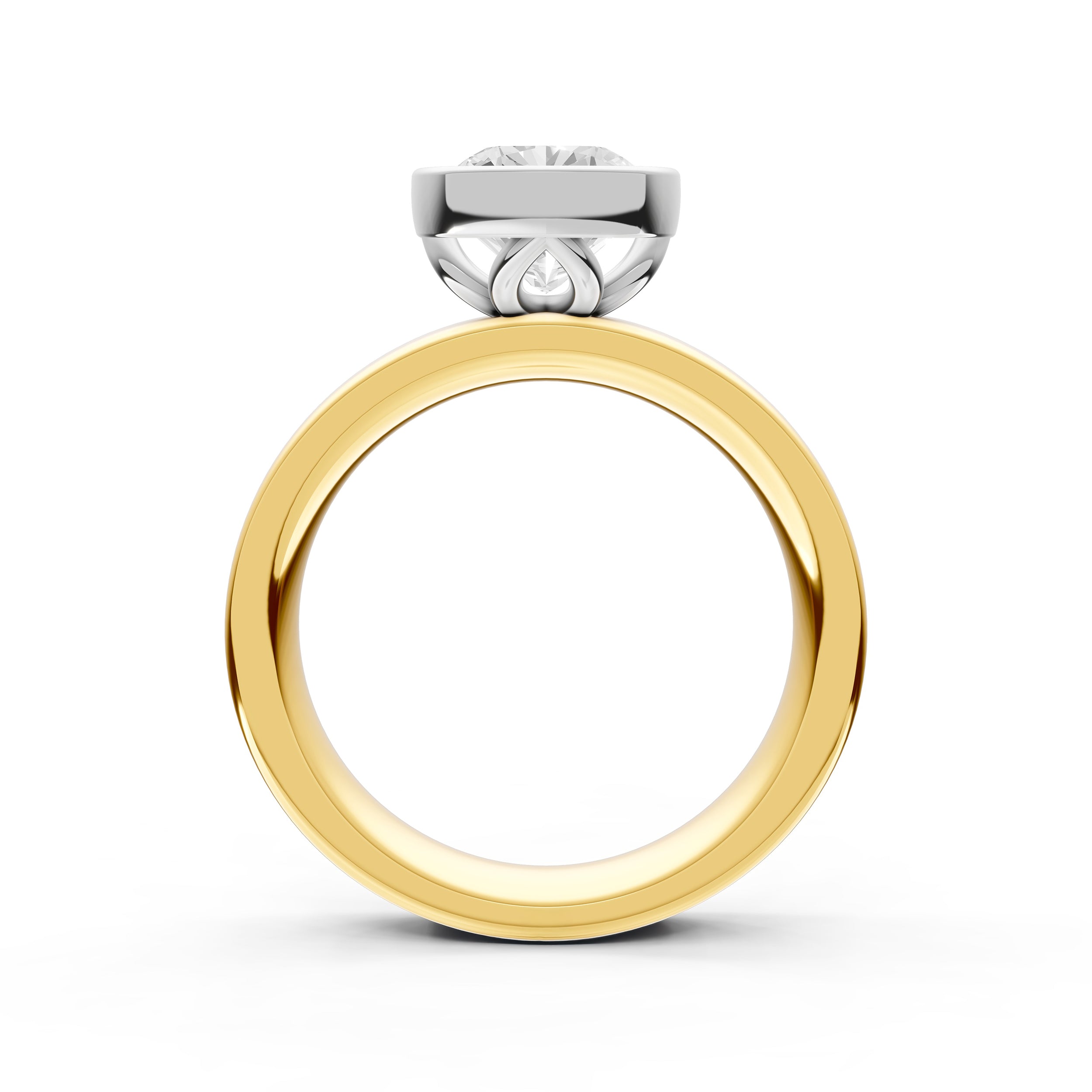 Petal Bezel Wide Engagement Ring (Cushion) Birmingham Jewelry Engagement Ring Birmingham Jewelry 