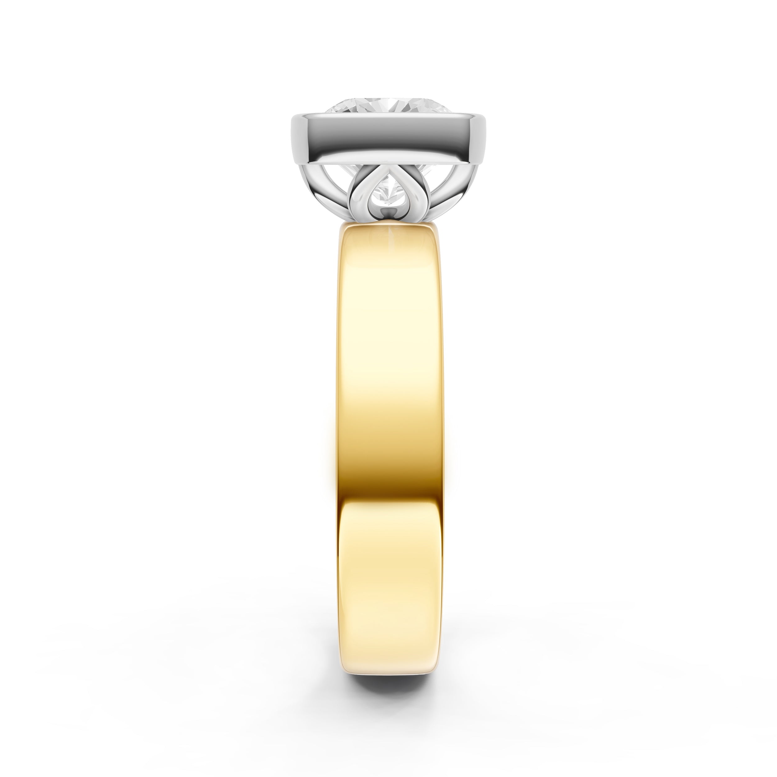 Petal Bezel Wide Engagement Ring (Cushion) Birmingham Jewelry Engagement Ring Birmingham Jewelry 