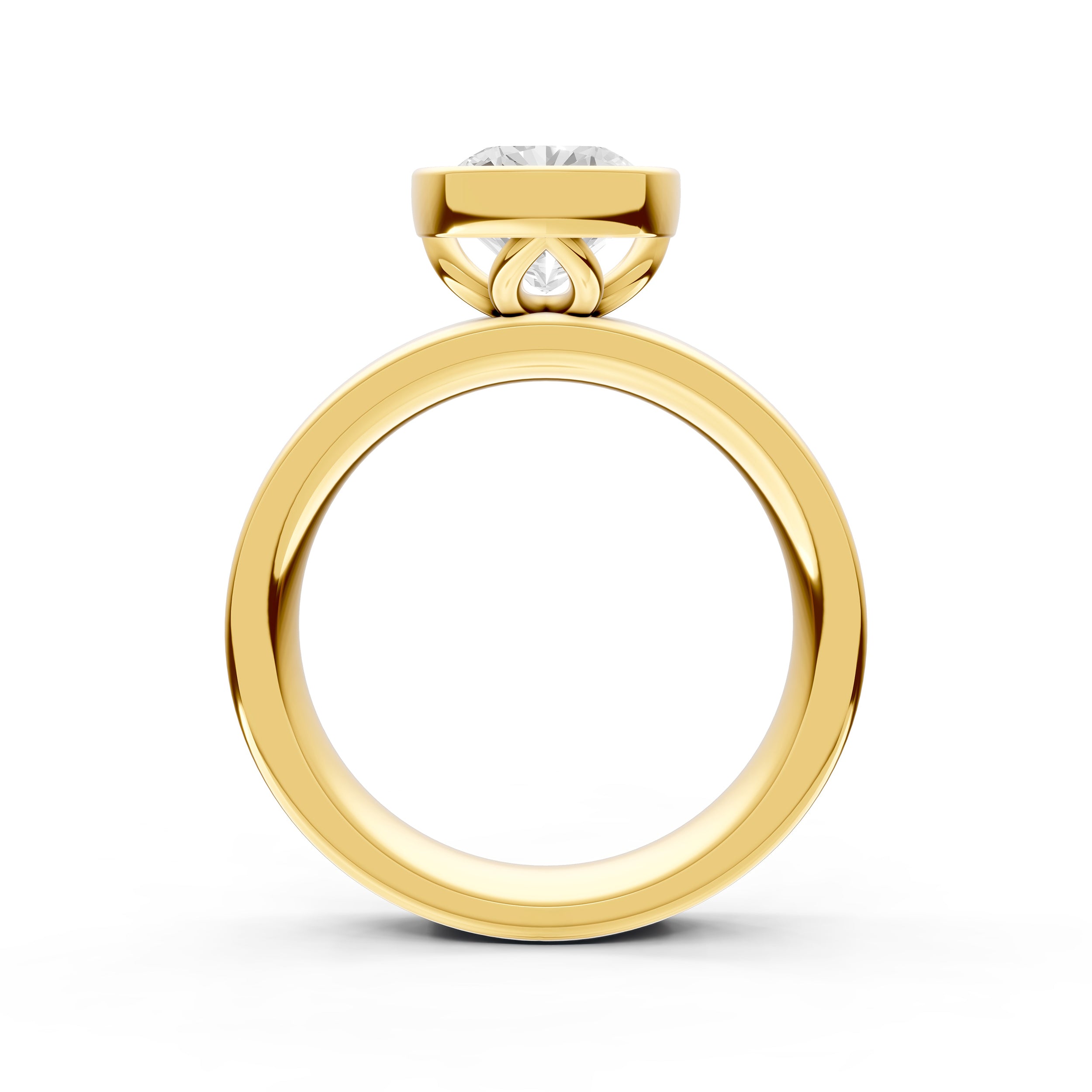 Petal Bezel Wide Engagement Ring (Cushion) Birmingham Jewelry Engagement Ring Birmingham Jewelry 