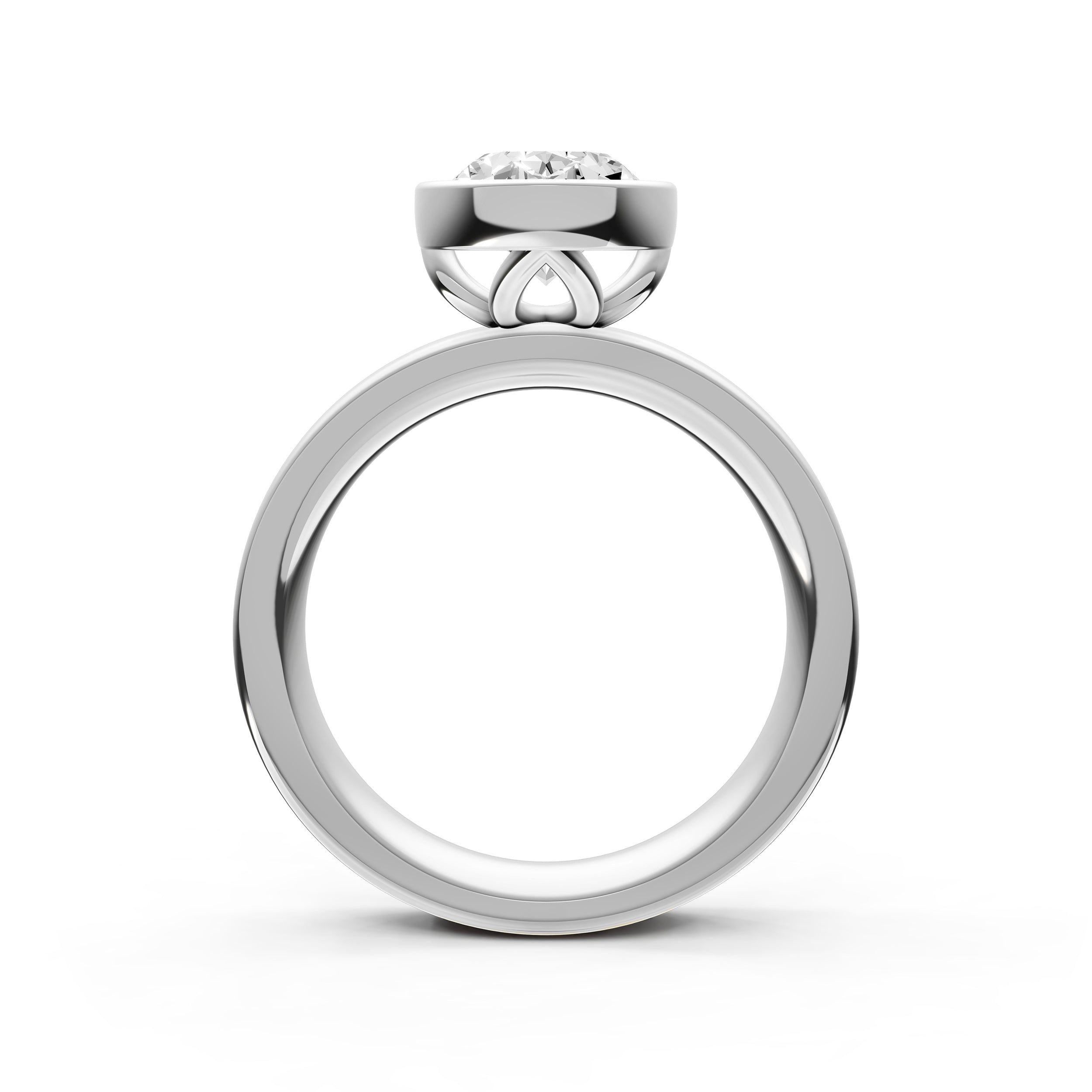 Petal Bezel Wide Engagement Ring (Oval) Birmingham Jewelry Engagement Ring Birmingham Jewelry 