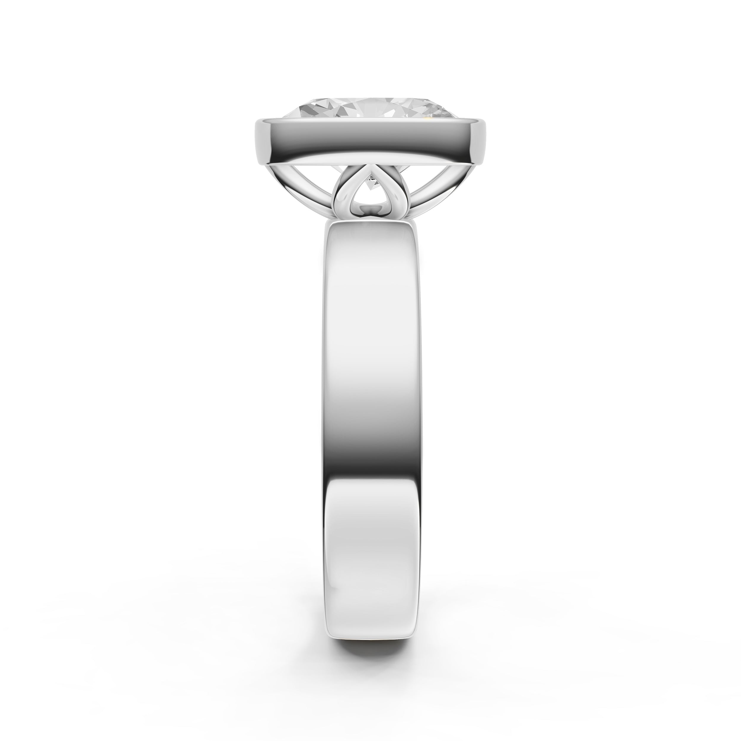 Petal Bezel Wide Engagement Ring (Oval) Birmingham Jewelry Engagement Ring Birmingham Jewelry 