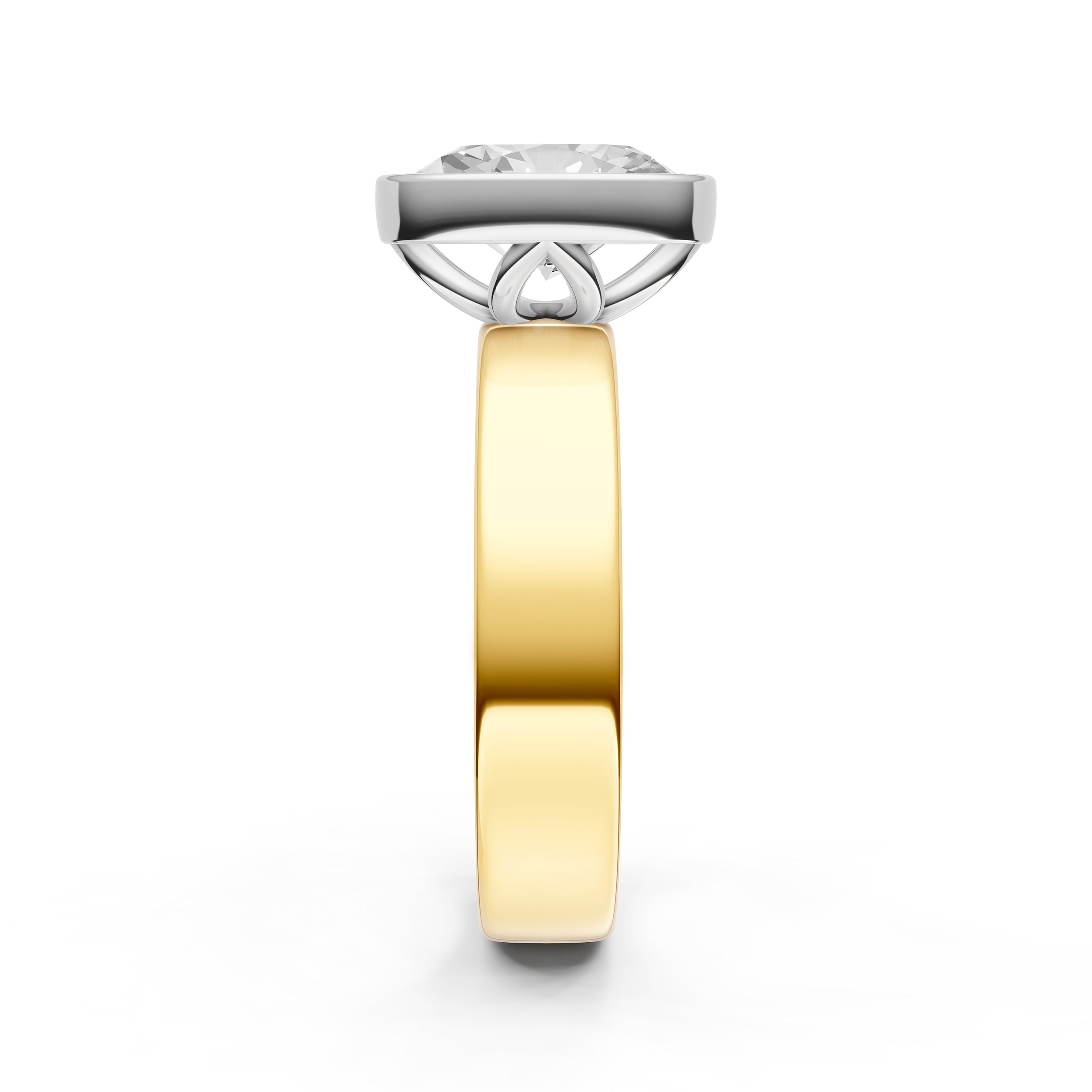 Petal Bezel Wide Engagement Ring (Oval) Birmingham Jewelry Engagement Ring Birmingham Jewelry 