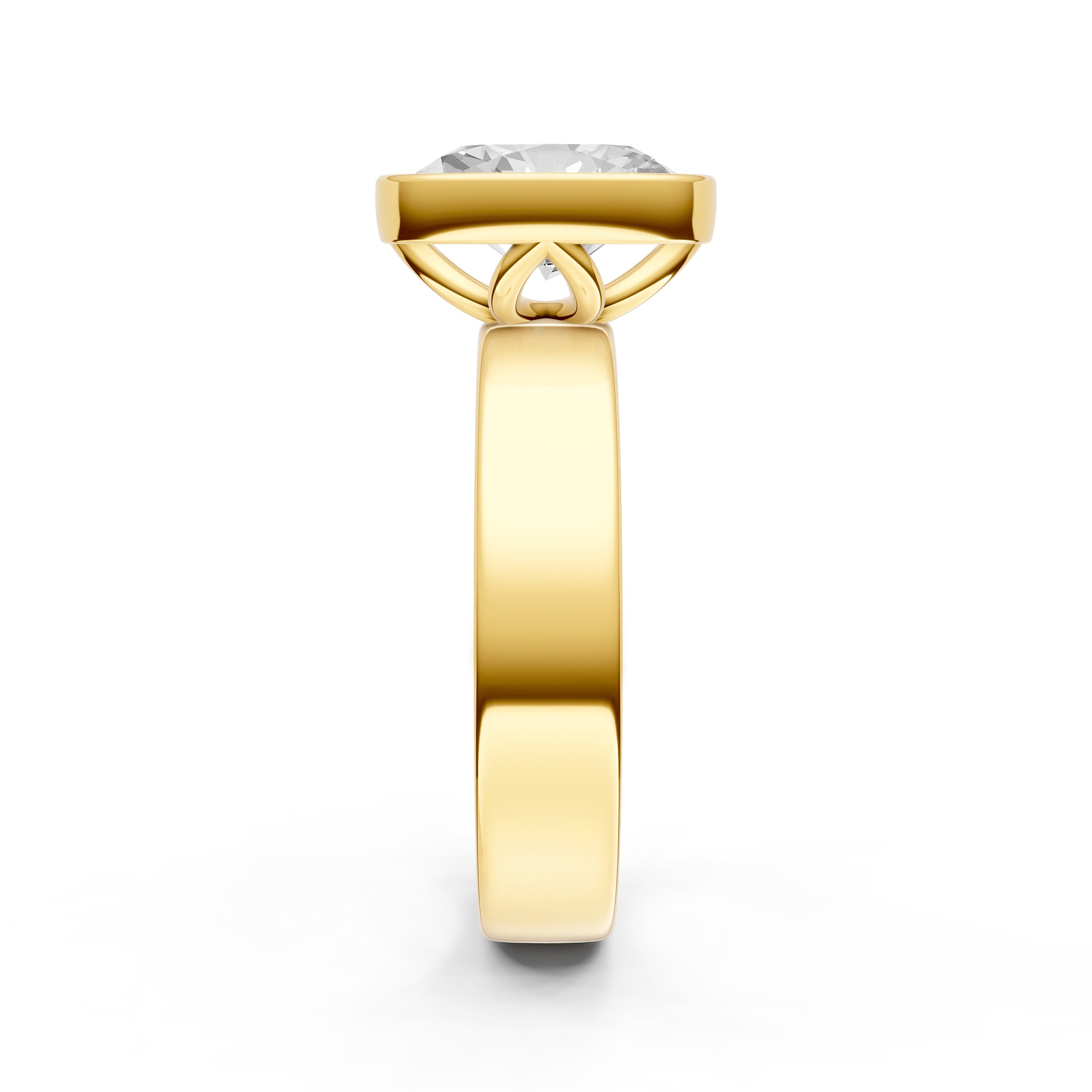 Petal Bezel Wide Engagement Ring (Oval) Birmingham Jewelry Engagement Ring Birmingham Jewelry 