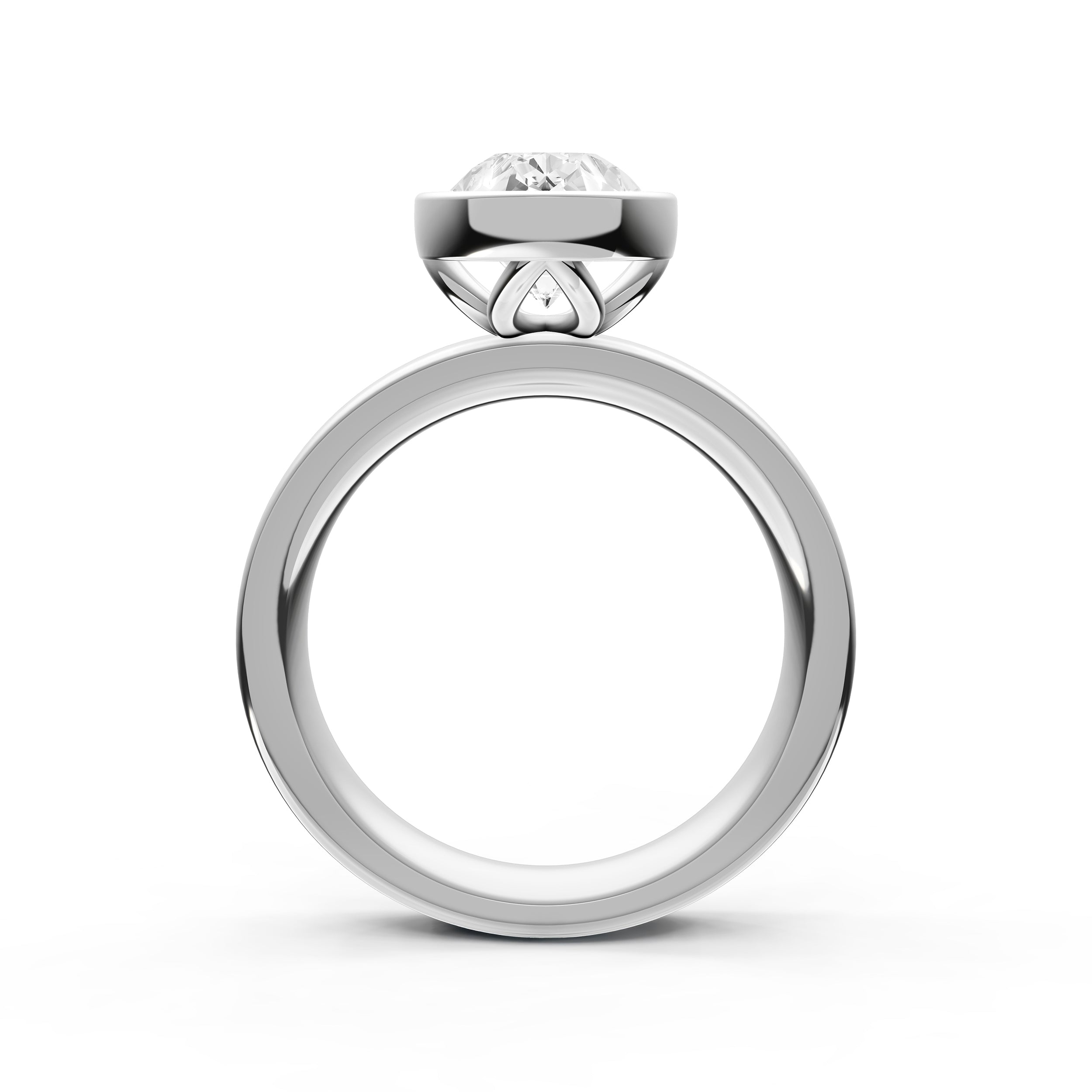 Petal Bezel Wide Engagement Ring (Pear Shape) Birmingham Jewelry Engagement Ring Birmingham Jewelry 