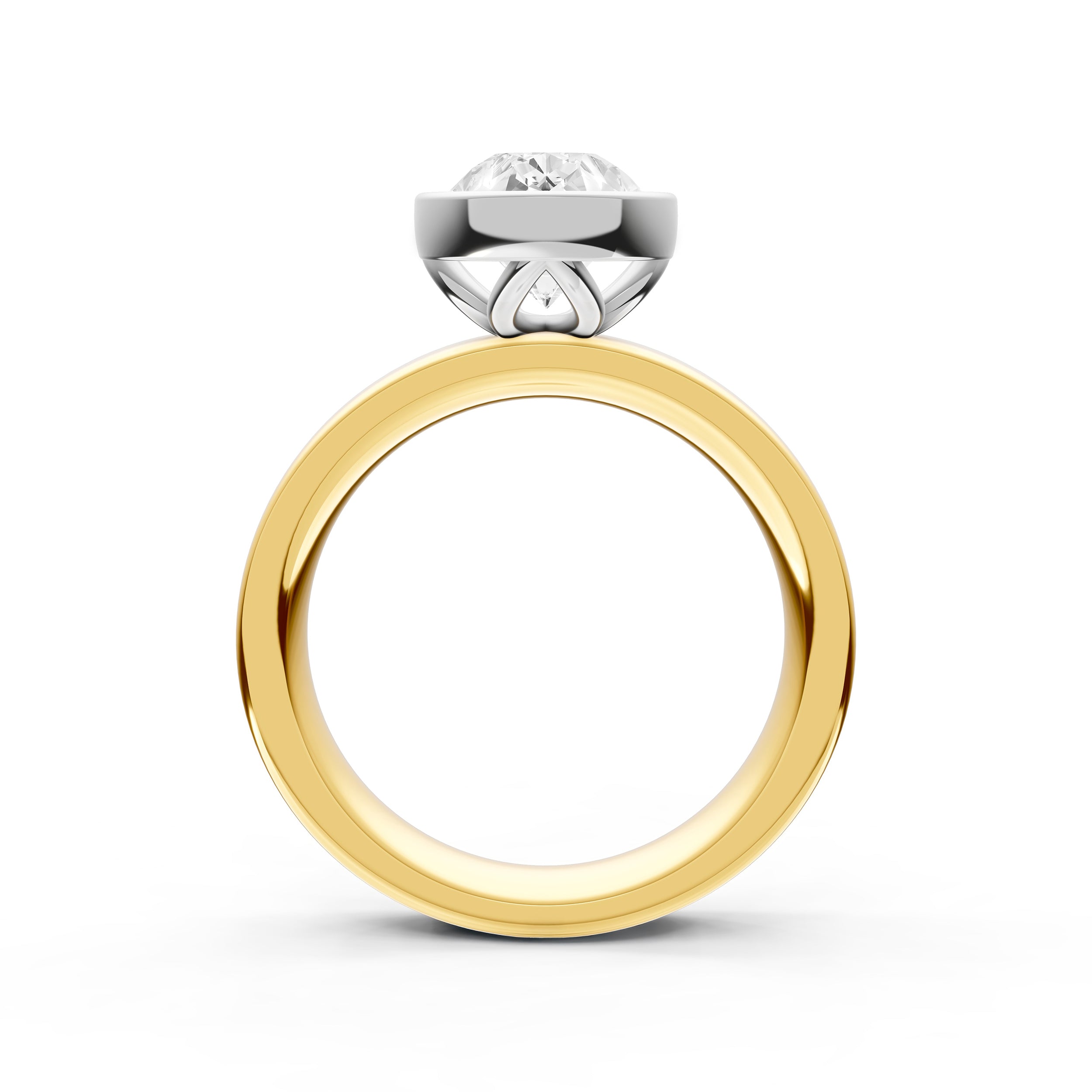 Petal Bezel Wide Engagement Ring (Pear Shape) Birmingham Jewelry Engagement Ring Birmingham Jewelry 