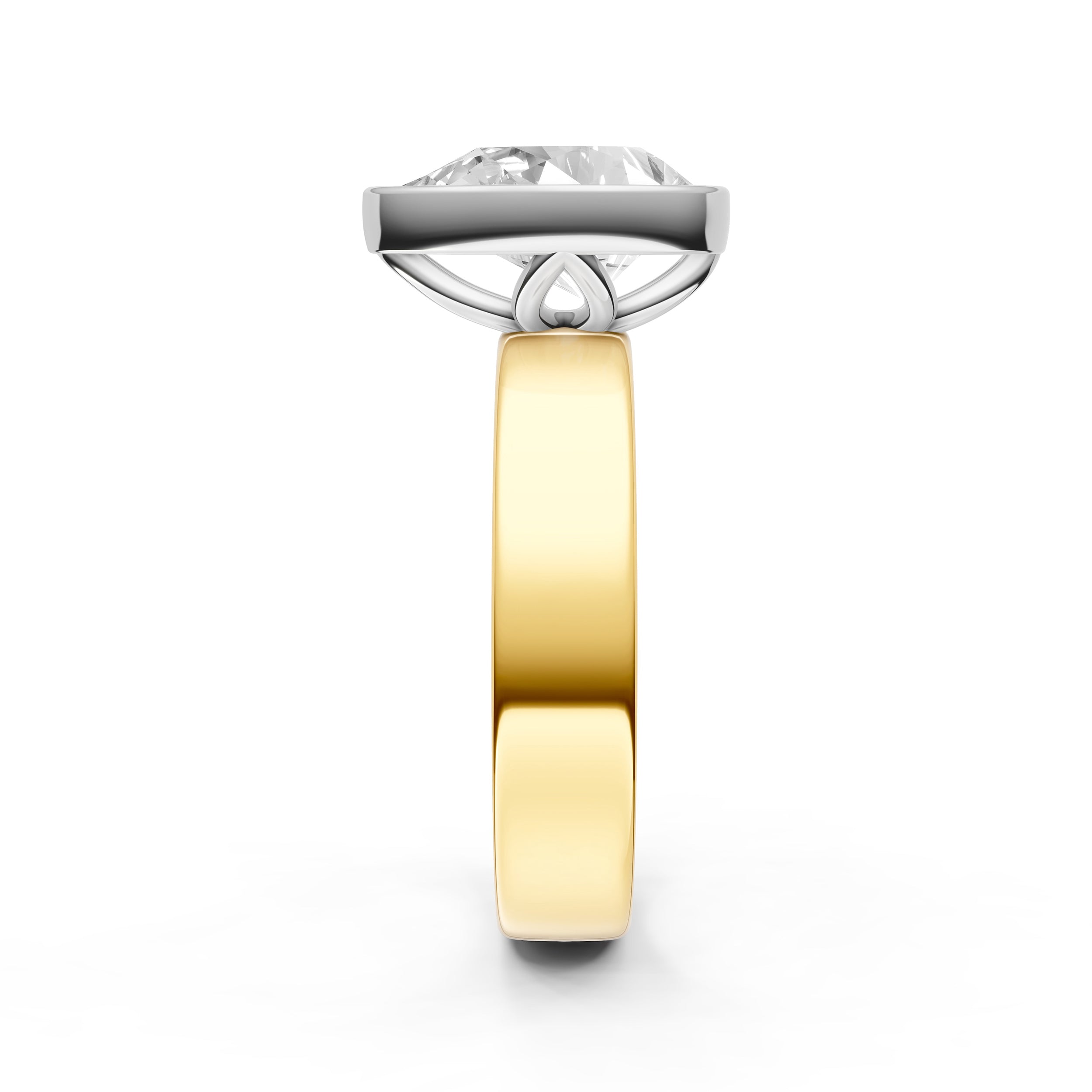 Petal Bezel Wide Engagement Ring (Pear Shape) Birmingham Jewelry Engagement Ring Birmingham Jewelry 