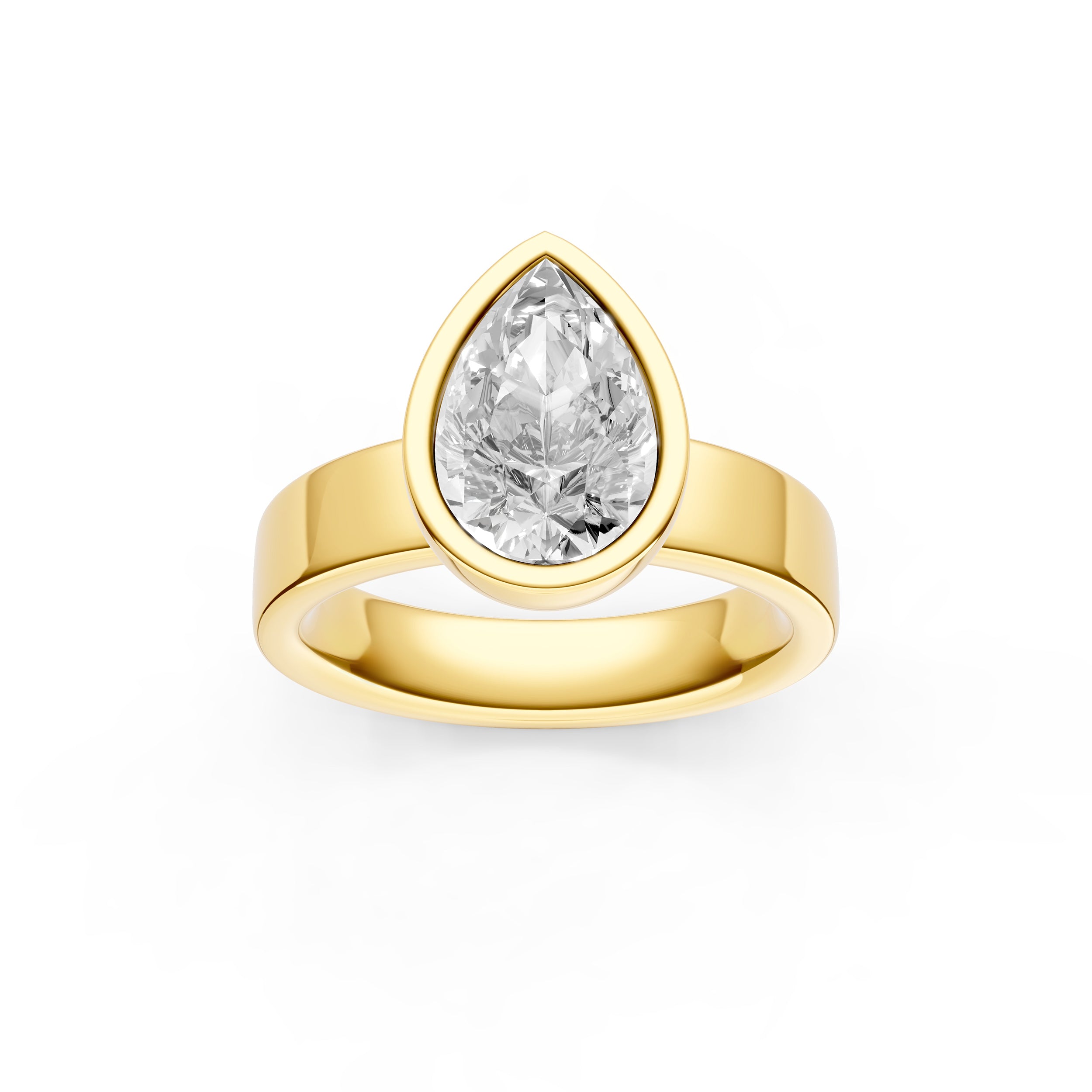 Petal Bezel Wide Engagement Ring (Pear Shape) Birmingham Jewelry Engagement Ring Birmingham Jewelry 