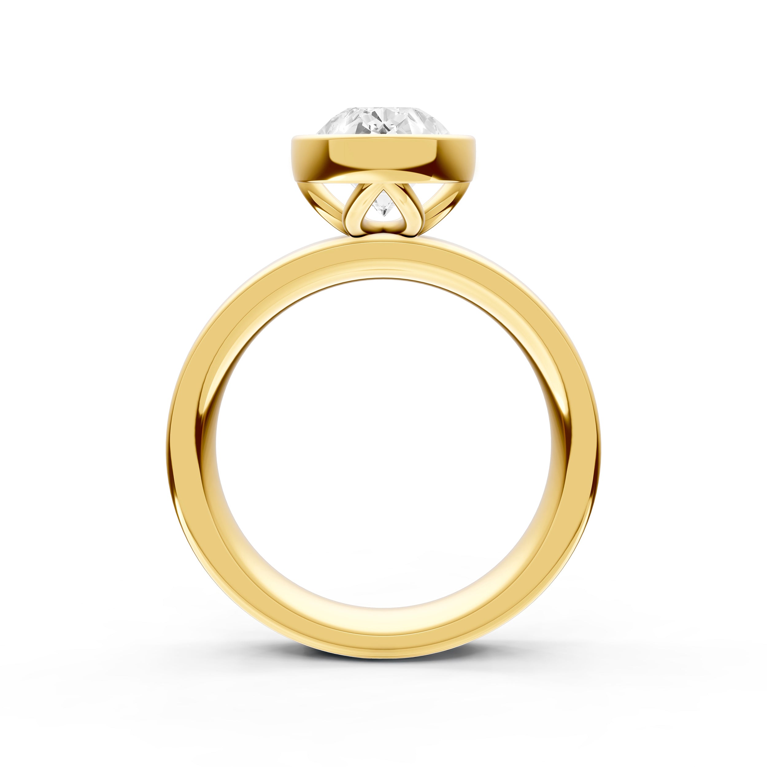 Petal Bezel Wide Engagement Ring (Pear Shape) Birmingham Jewelry Engagement Ring Birmingham Jewelry 