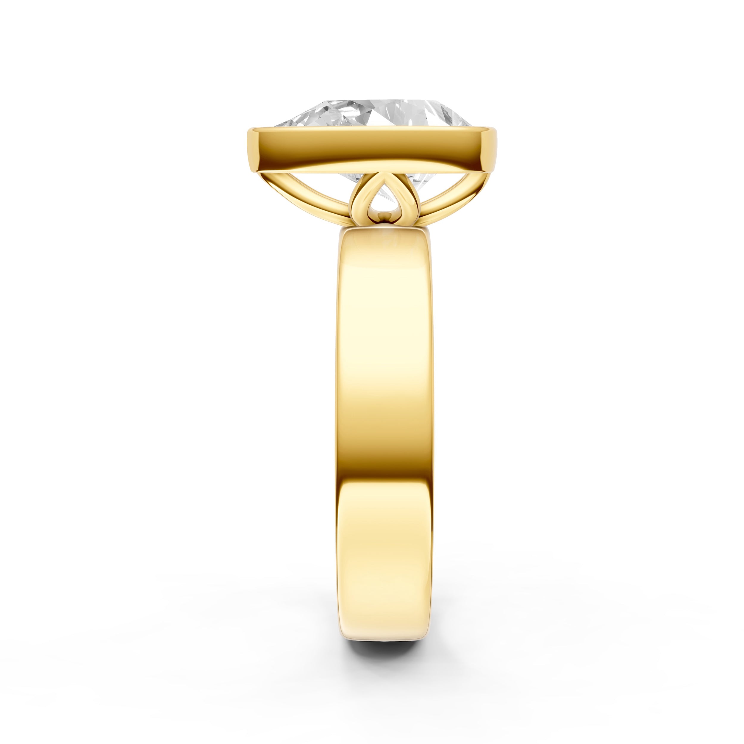 Petal Bezel Wide Engagement Ring (Pear Shape) Birmingham Jewelry Engagement Ring Birmingham Jewelry 