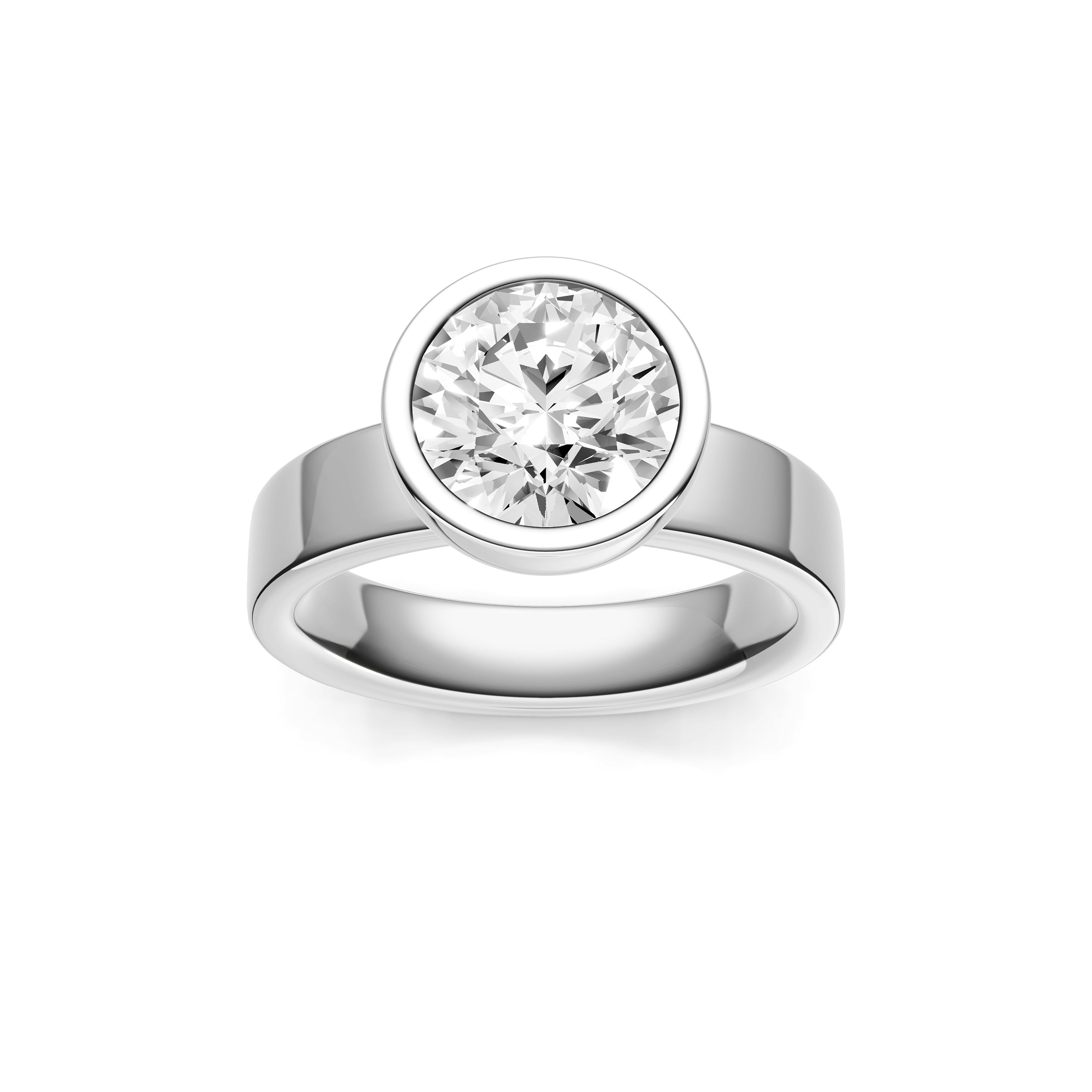 Petal Bezel Wide Engagement Ring (Round) Birmingham Jewelry Engagement Ring Birmingham Jewelry 