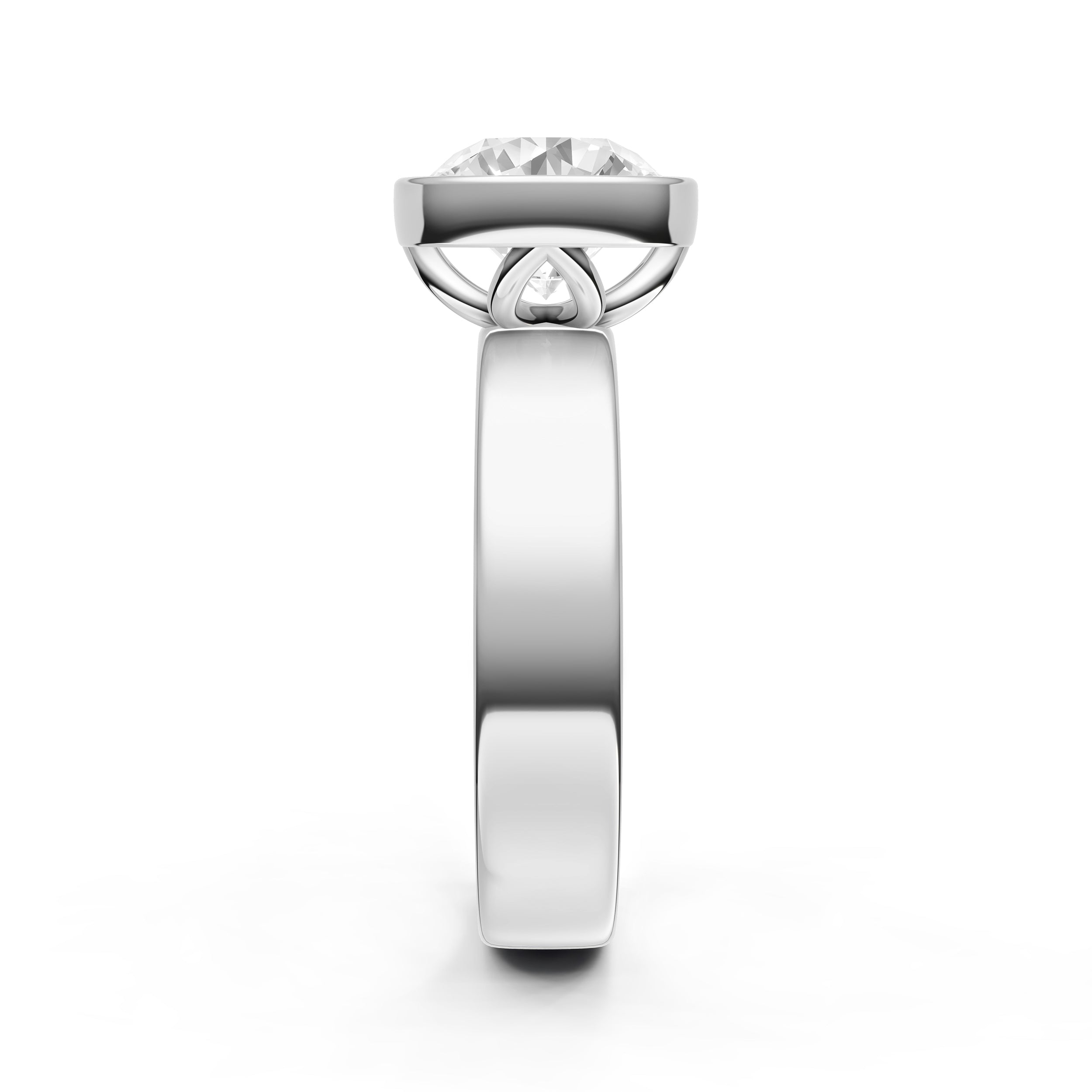 Petal Bezel Wide Engagement Ring (Round) Birmingham Jewelry Engagement Ring Birmingham Jewelry 