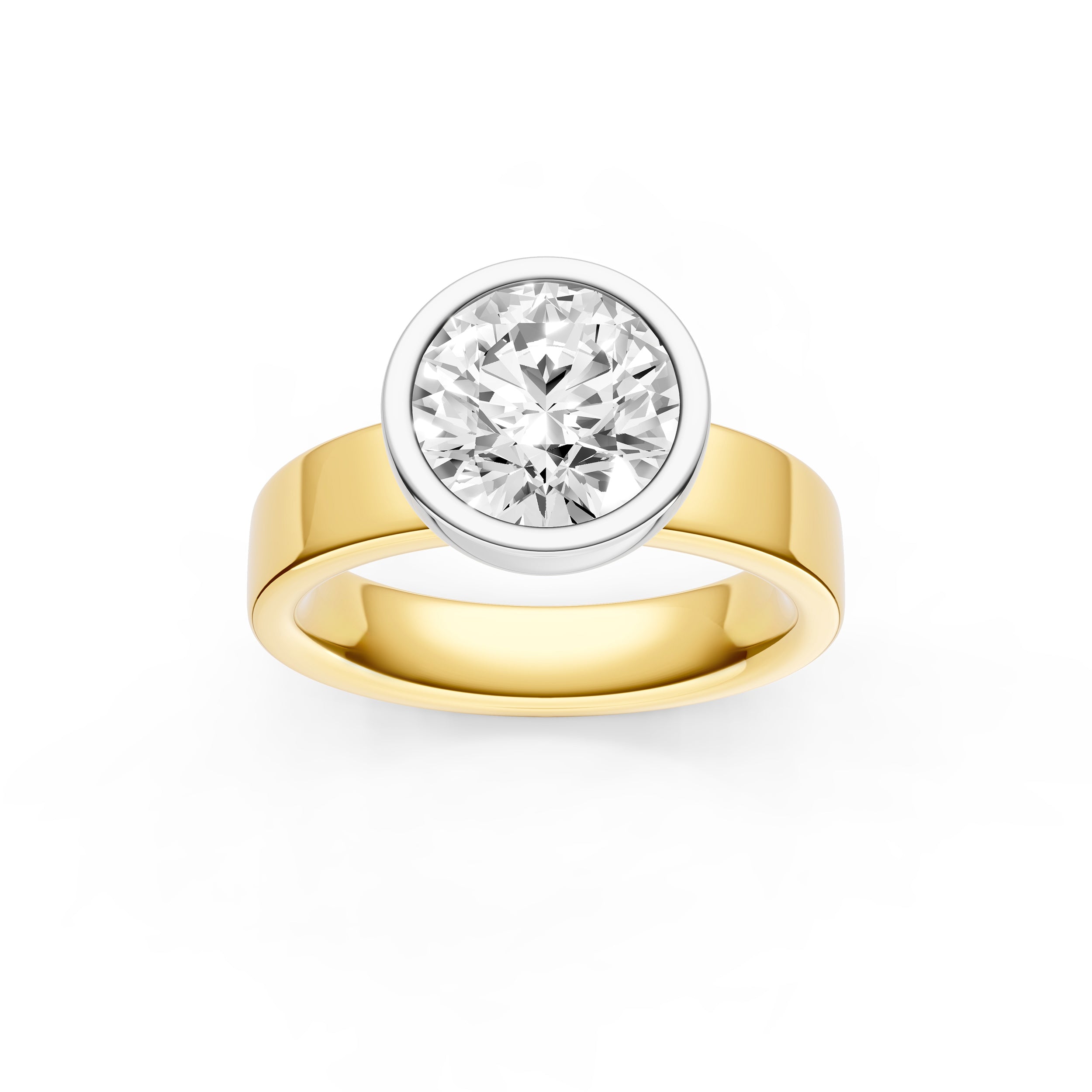 Petal Bezel Wide Engagement Ring (Round) Birmingham Jewelry Engagement Ring Birmingham Jewelry 