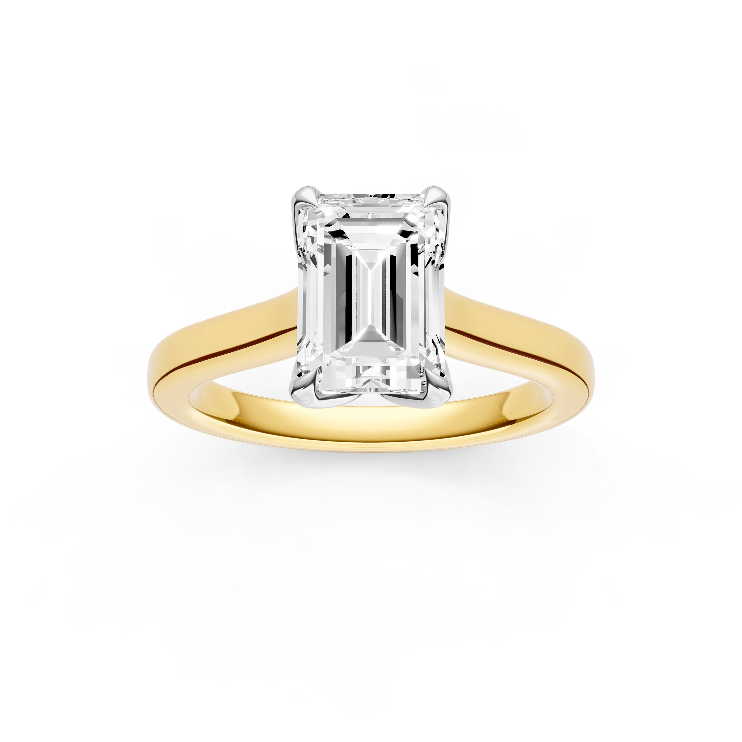 Petal Cathedral Engagement Ring (Emerald Cut) Birmingham Jewelry Engagement Ring Birmingham Jewelry 