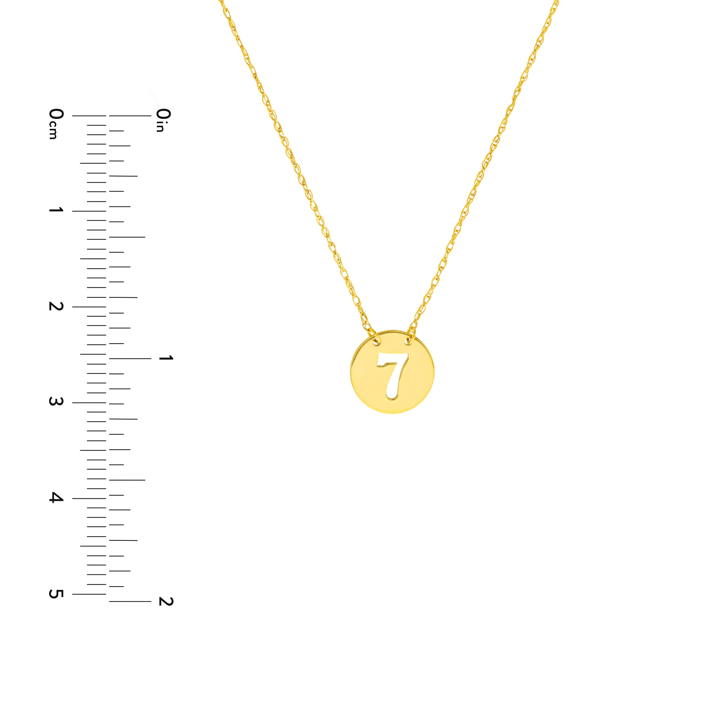 14K Yellow Gold So You Cutout No.7 Mini Disc Necklace Birmingham Jewelry Necklace Birmingham Jewelry 