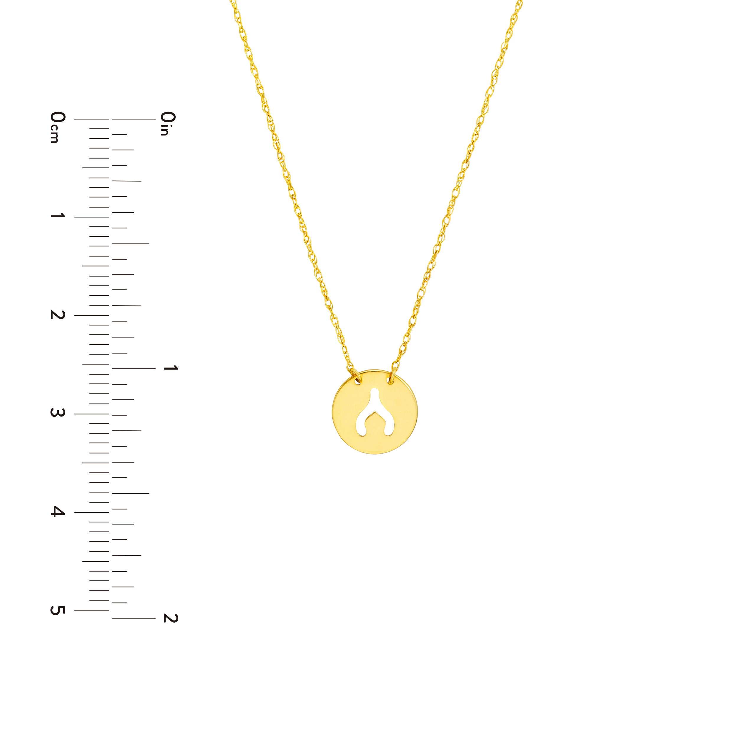 14K Yellow Gold So You Cutout Wishbone Mini Disc Adjustable Necklace Birmingham Jewelry Necklace Birmingham Jewelry 