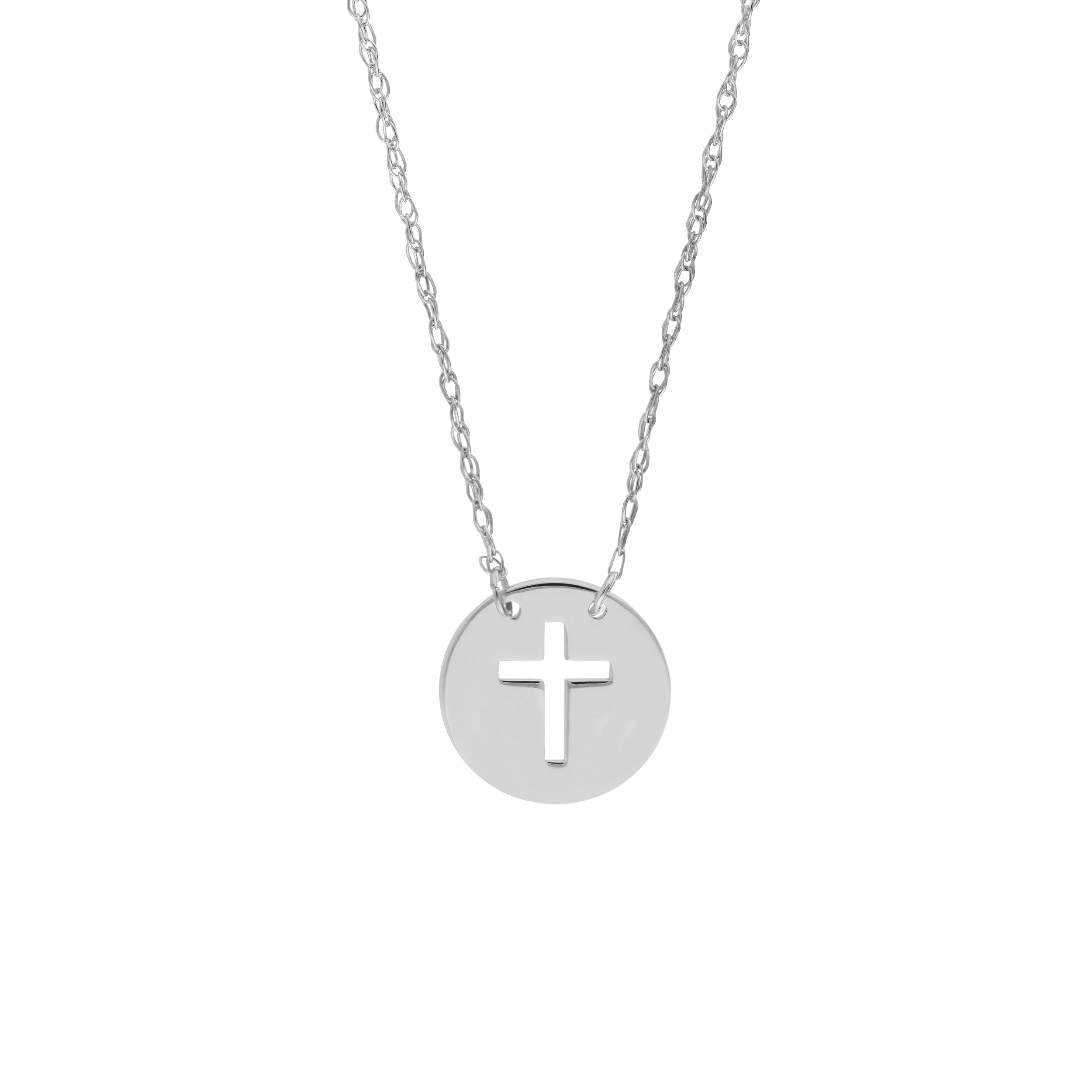 14K Gold So You Cross Cutout Mini Disc Adj Necklace Birmingham Jewelry Necklace Birmingham Jewelry 