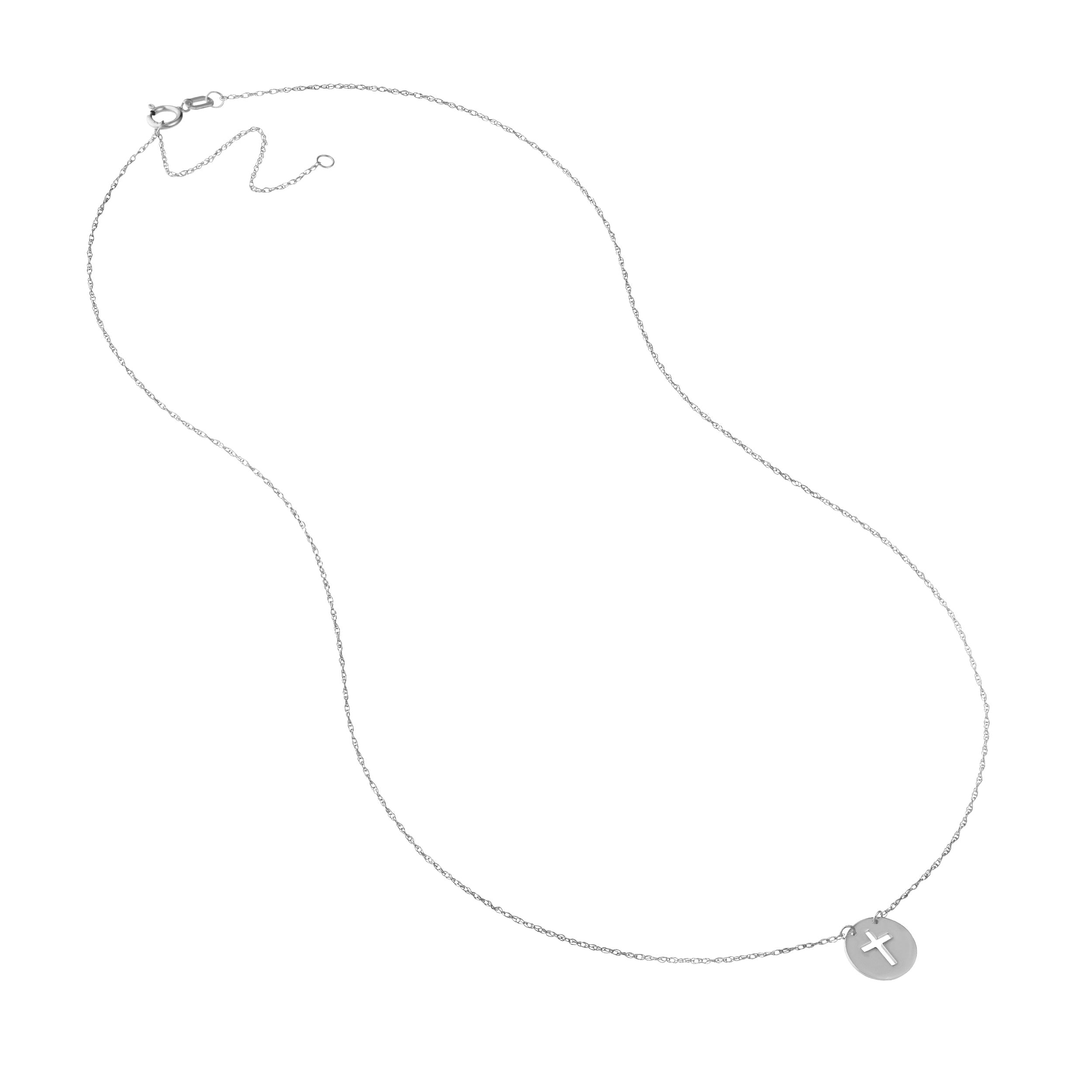 14K Gold So You Cross Cutout Mini Disc Adj Necklace Birmingham Jewelry Necklace Birmingham Jewelry 