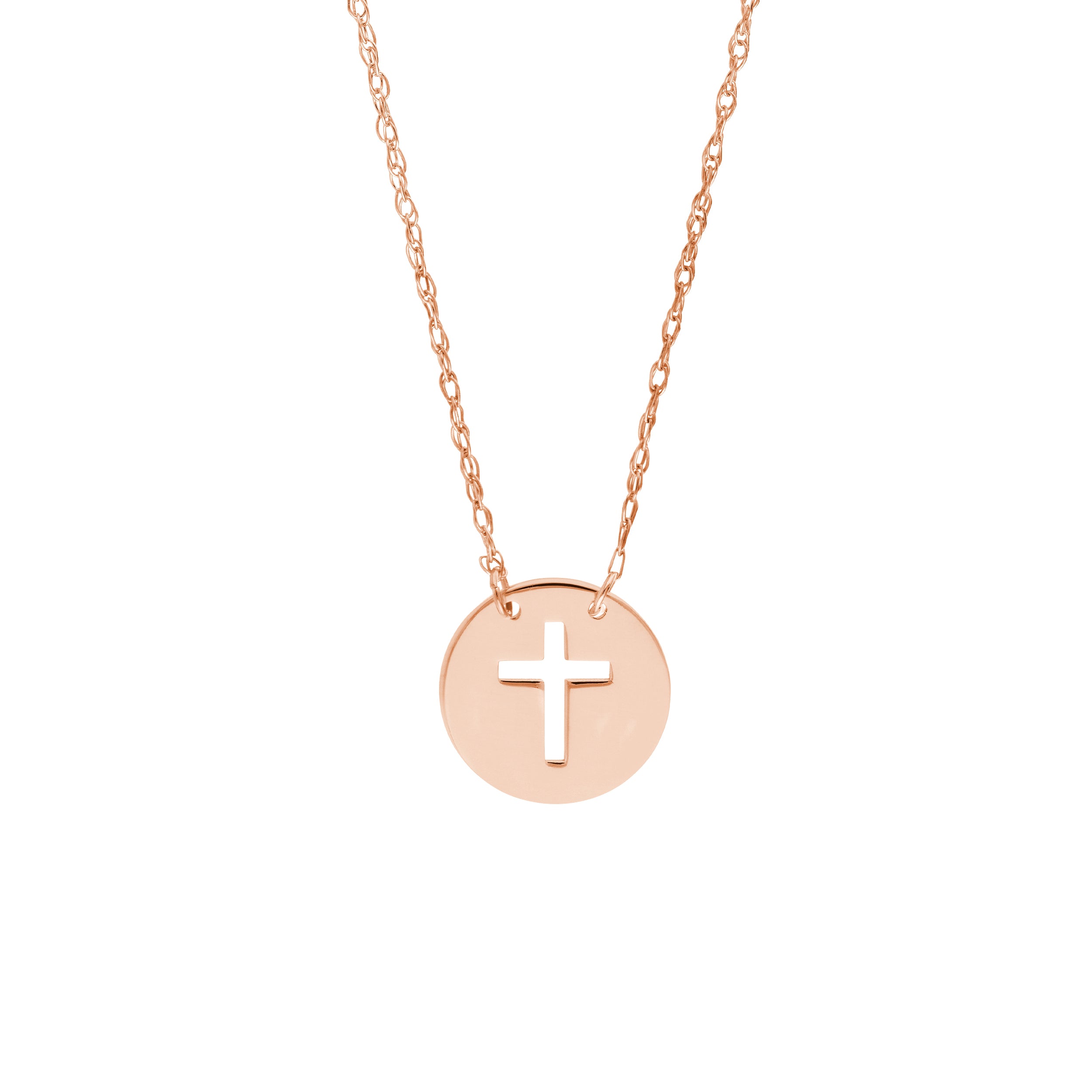 14K Gold So You Cross Cutout Mini Disc Adj Necklace Birmingham Jewelry Necklace Birmingham Jewelry 