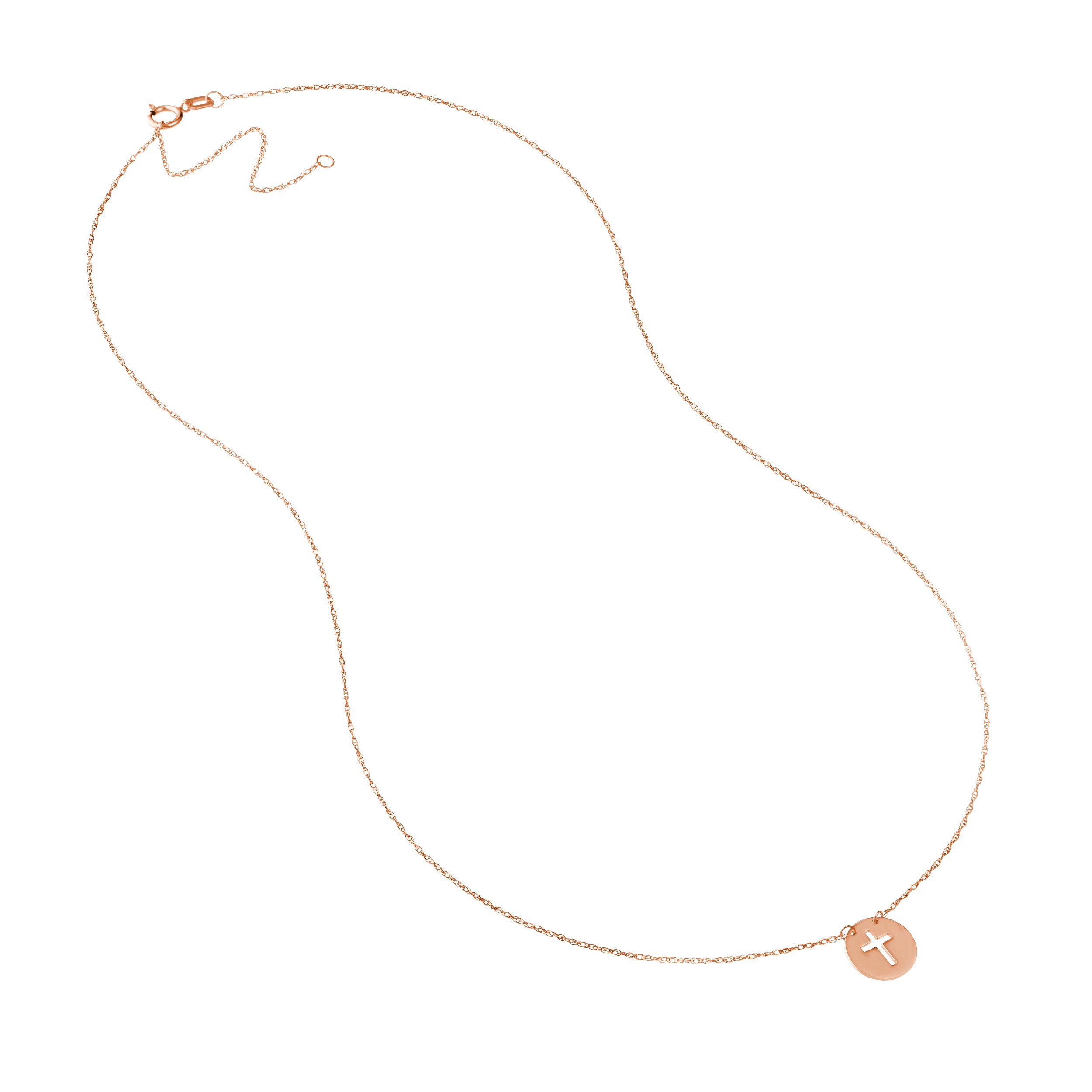 14K Gold So You Cross Cutout Mini Disc Adj Necklace Birmingham Jewelry Necklace Birmingham Jewelry 