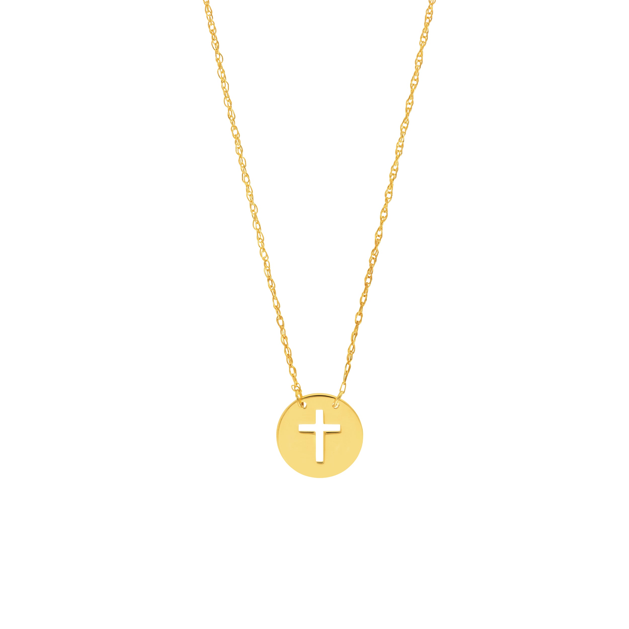 14K Gold So You Cross Cutout Mini Disc Adj Necklace Birmingham Jewelry Necklace Birmingham Jewelry 